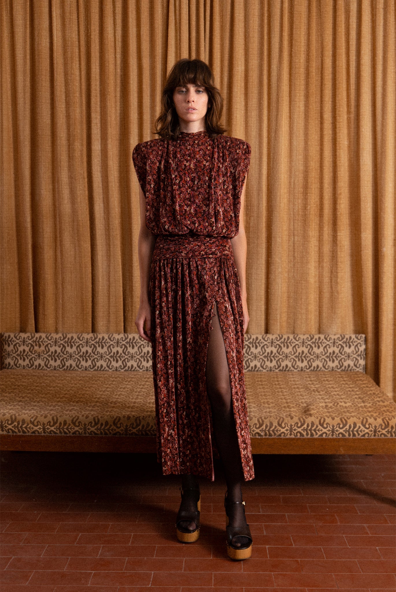 SABINA MUSAYEV - flora_pleated_knit_ruby_print_fw_23_34