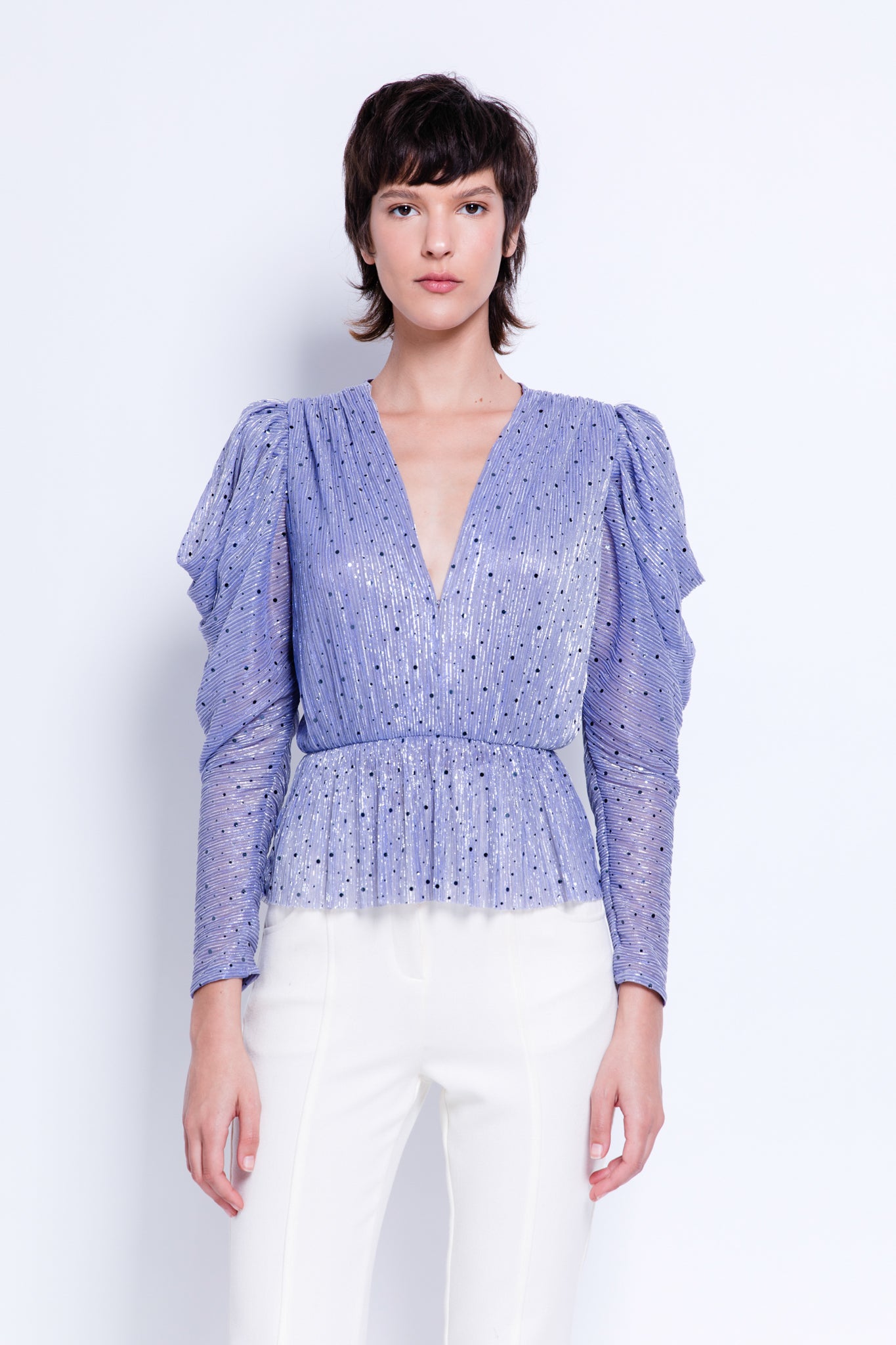 SABINA MUSAYEV - pleated_lurex_knit_with_sequins_lavender