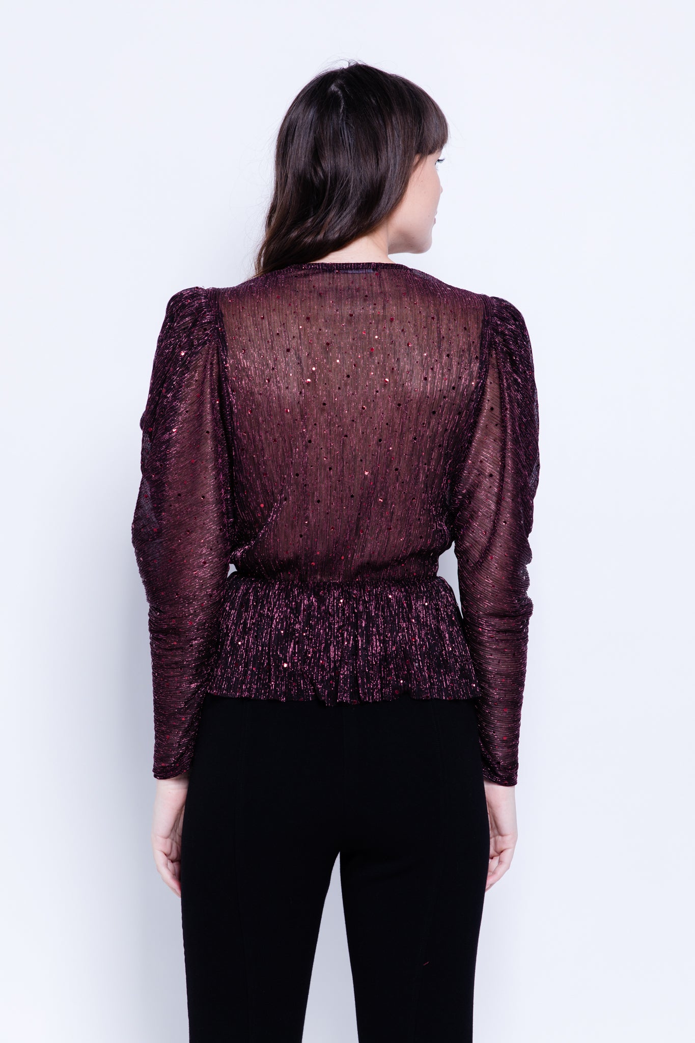 SABINA MUSAYEV - pleated_lurex_knit_with_sequins_garnet