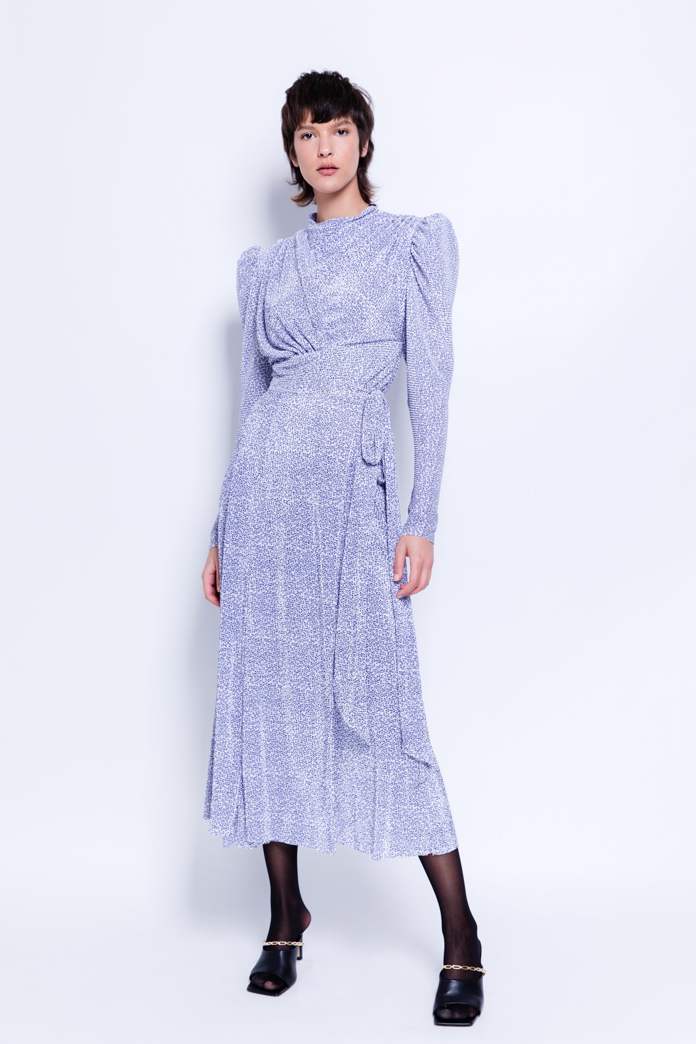 SABINA MUSAYEV - printed_pleated_knit_white_w_iris