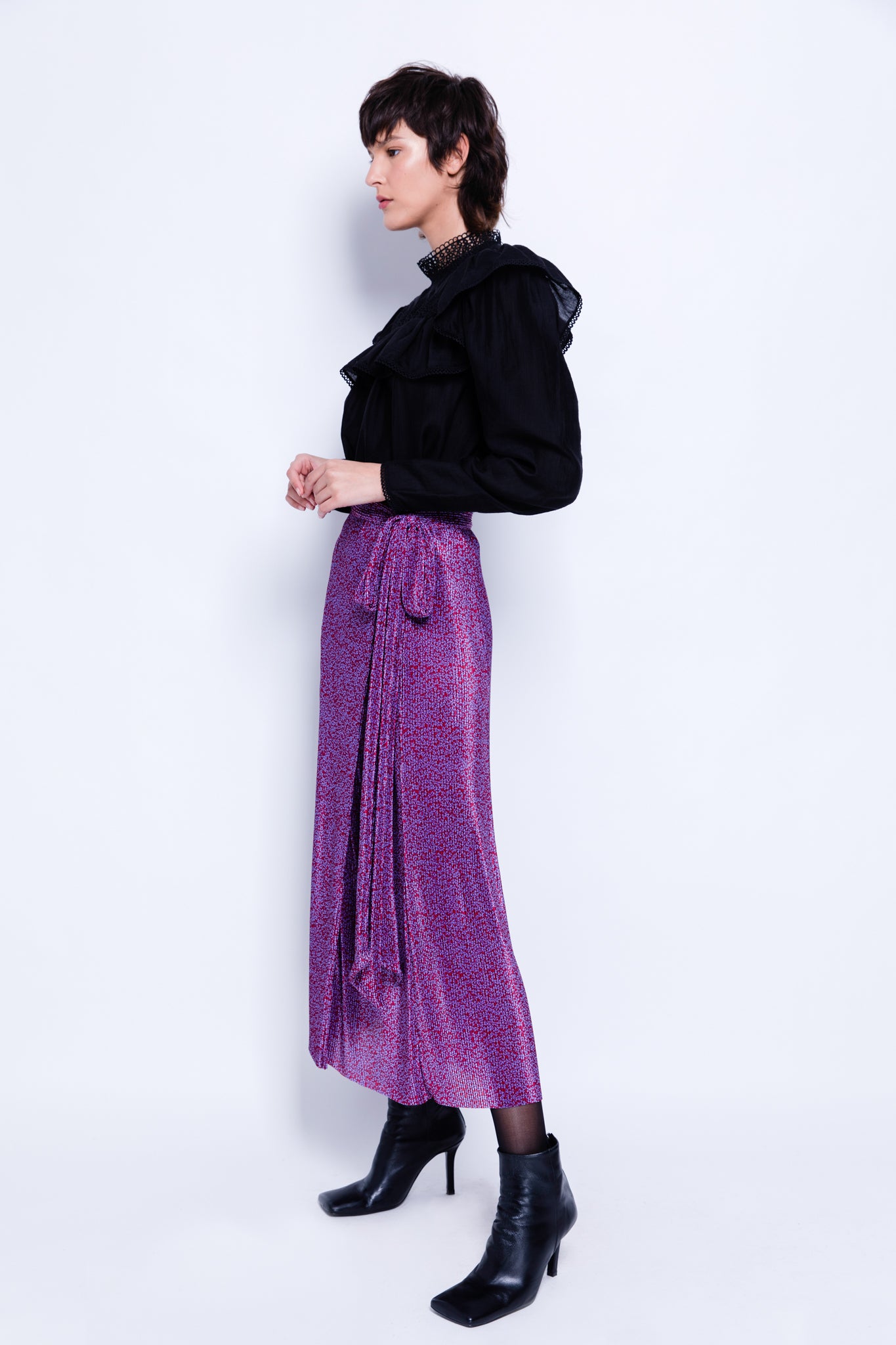 SABINA MUSAYEV - printed_pleated_knit_garnet_w_iris