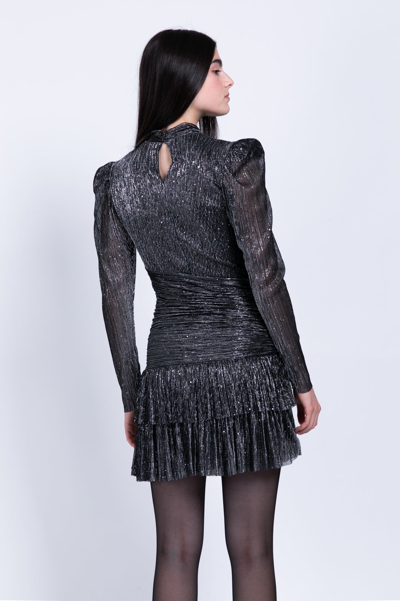 SABINA MUSAYEV - pleated_kint_w_sequins_black