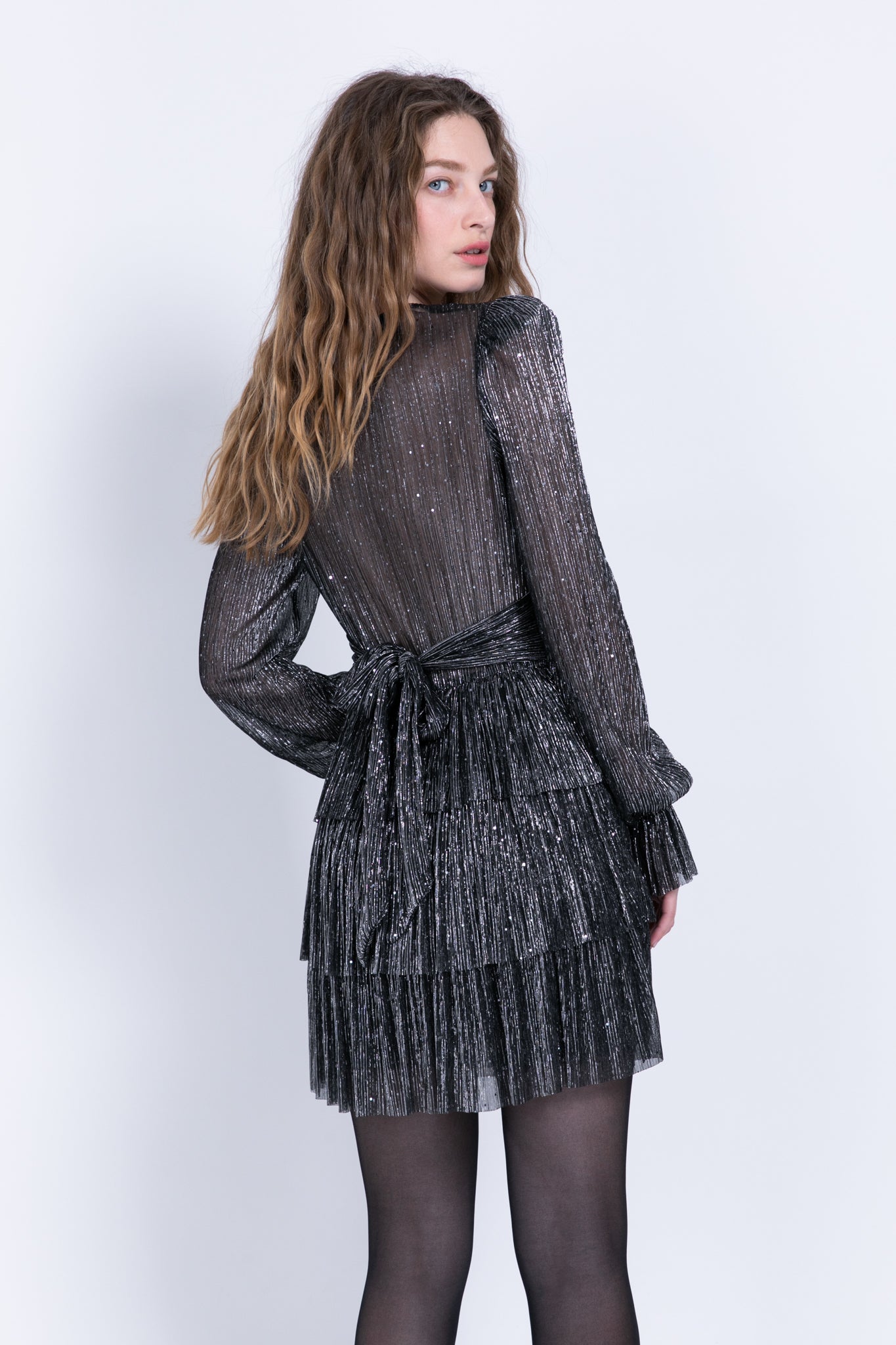 SABINA MUSAYEV - pleated_kint_w_sequins_black