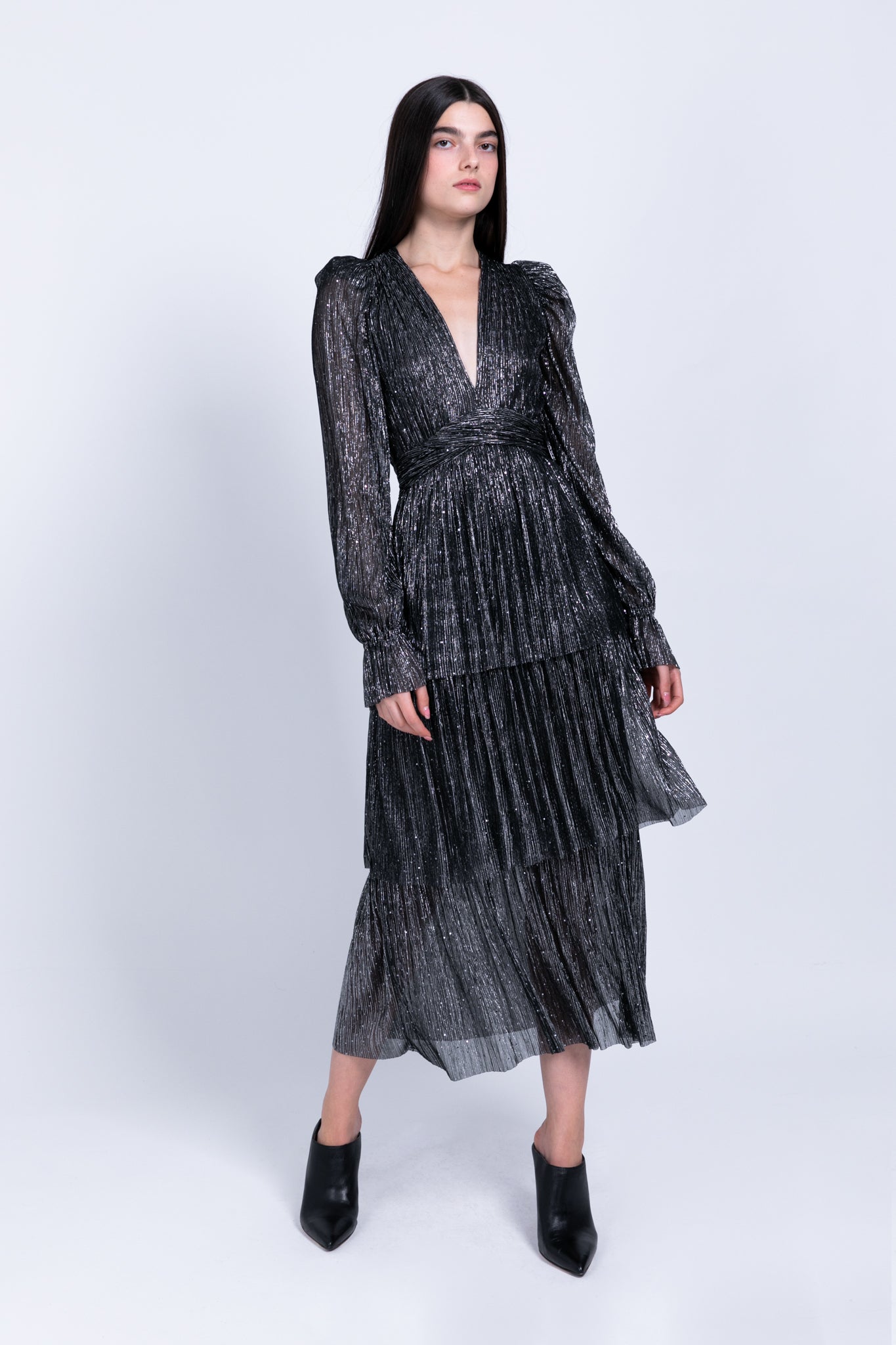 SABINA MUSAYEV - pleated_kint_w_sequins_black