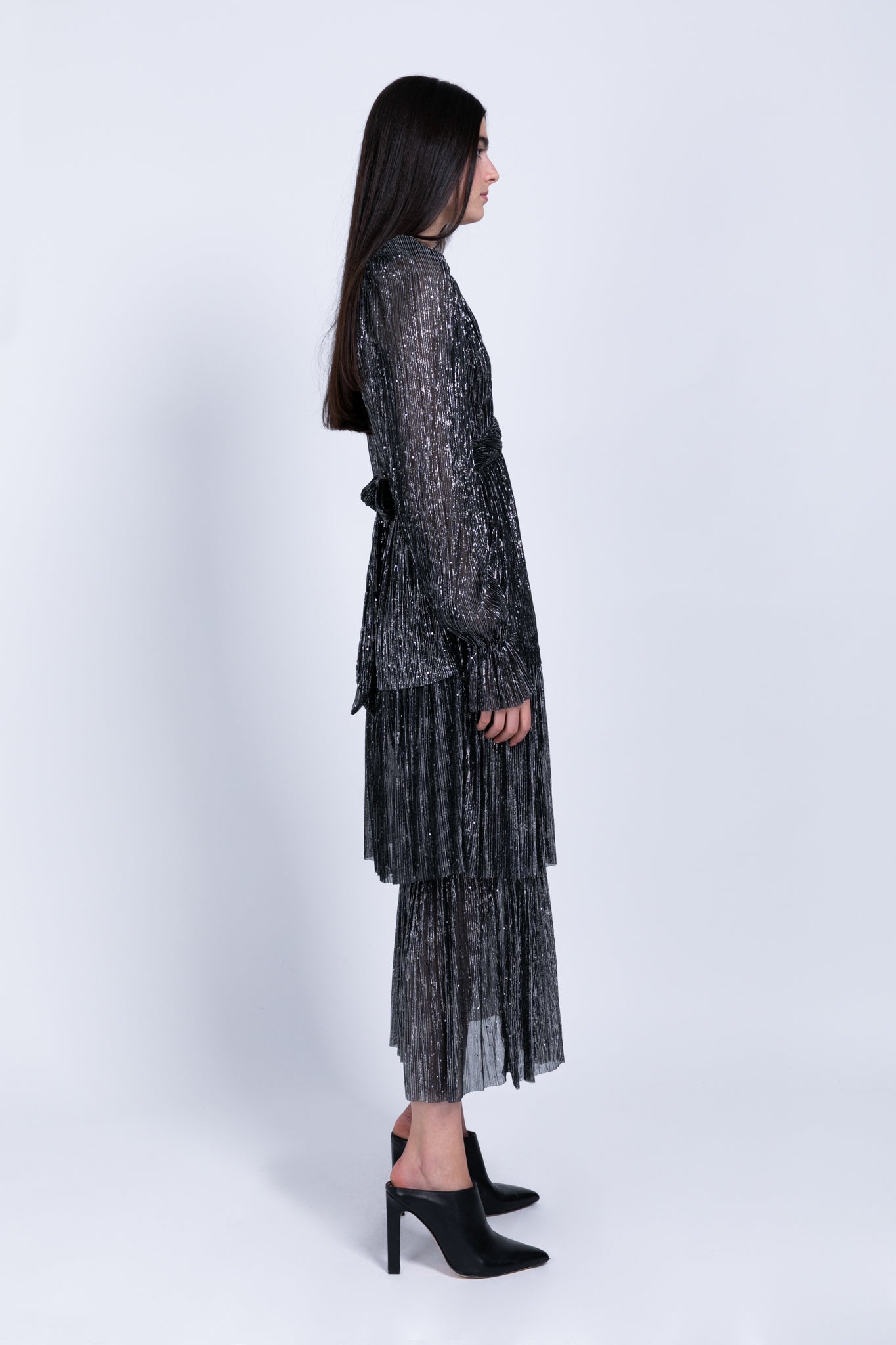 SABINA MUSAYEV - pleated_kint_w_sequins_black