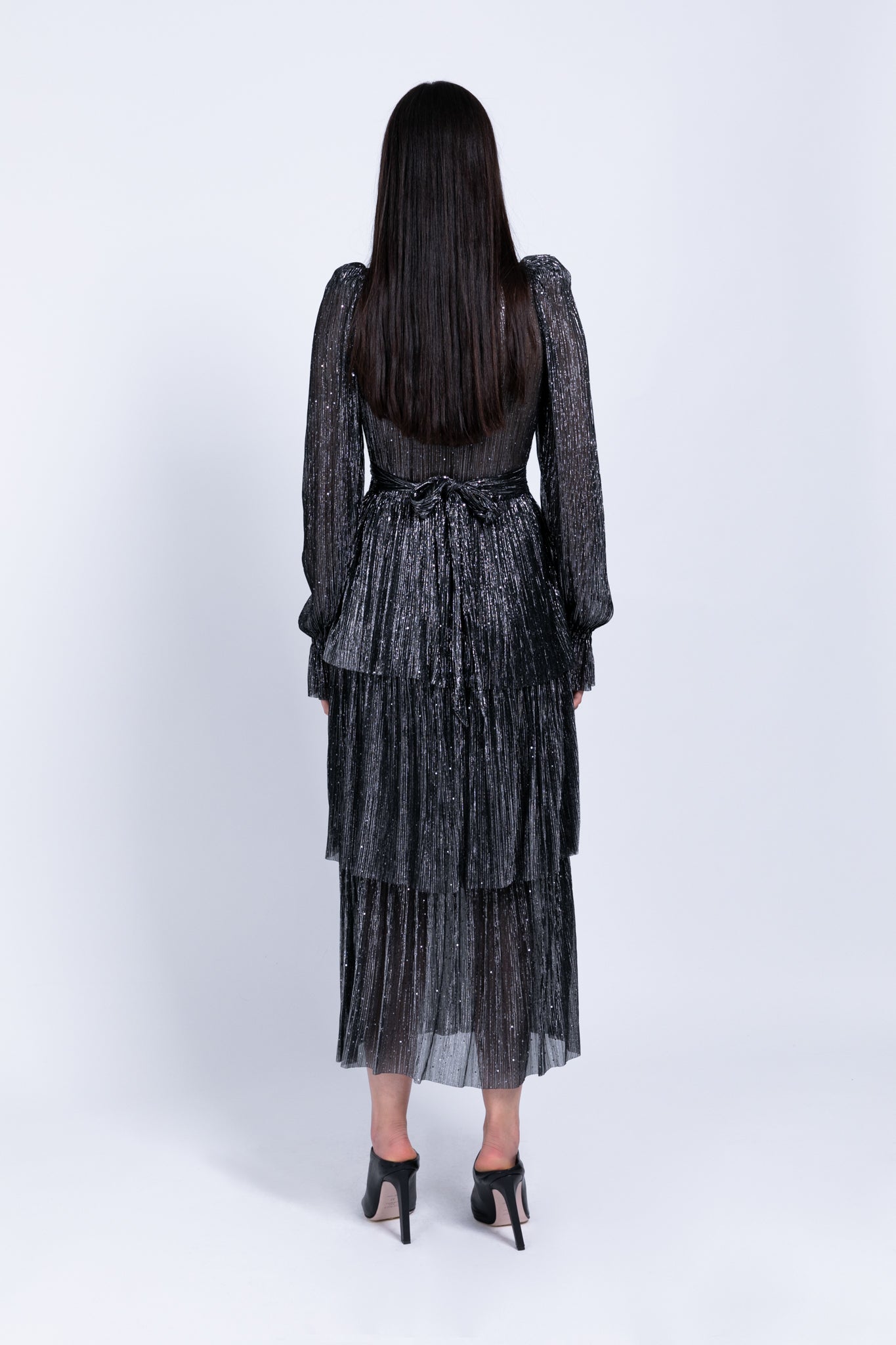 SABINA MUSAYEV - pleated_kint_w_sequins_black