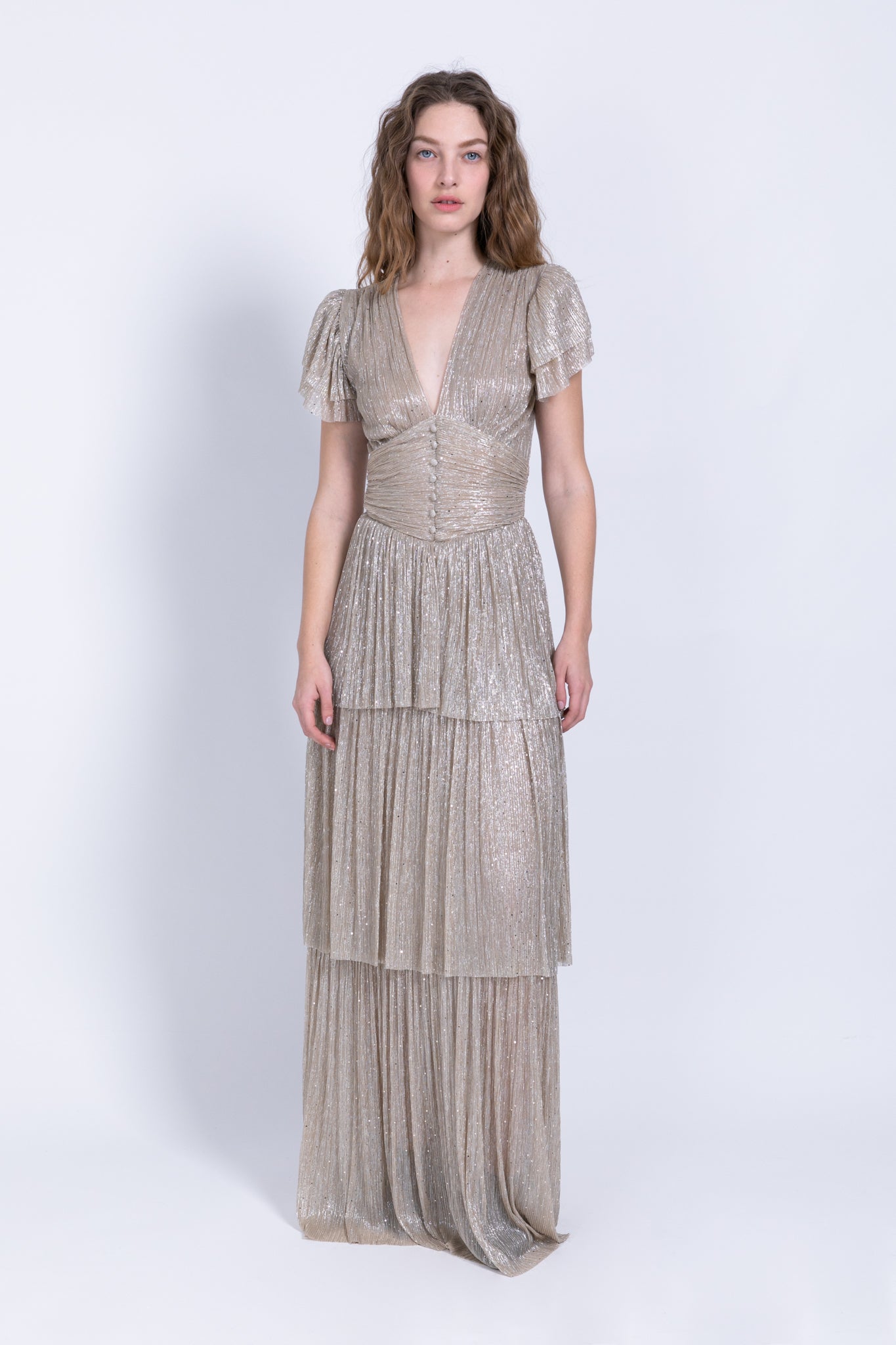 SABINA MUSAYEV - pleated_kint_w_sequins_gold