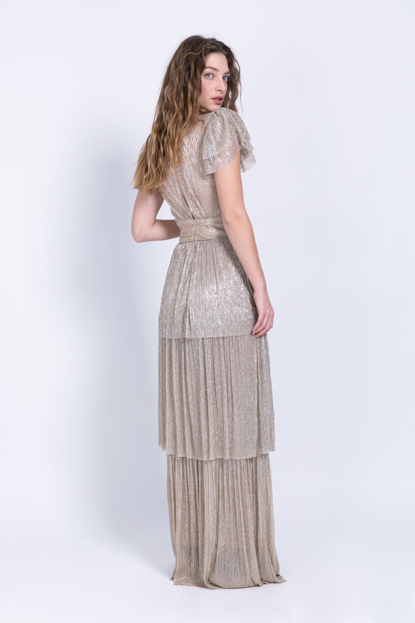 SABINA MUSAYEV - pleated_kint_w_sequins_gold