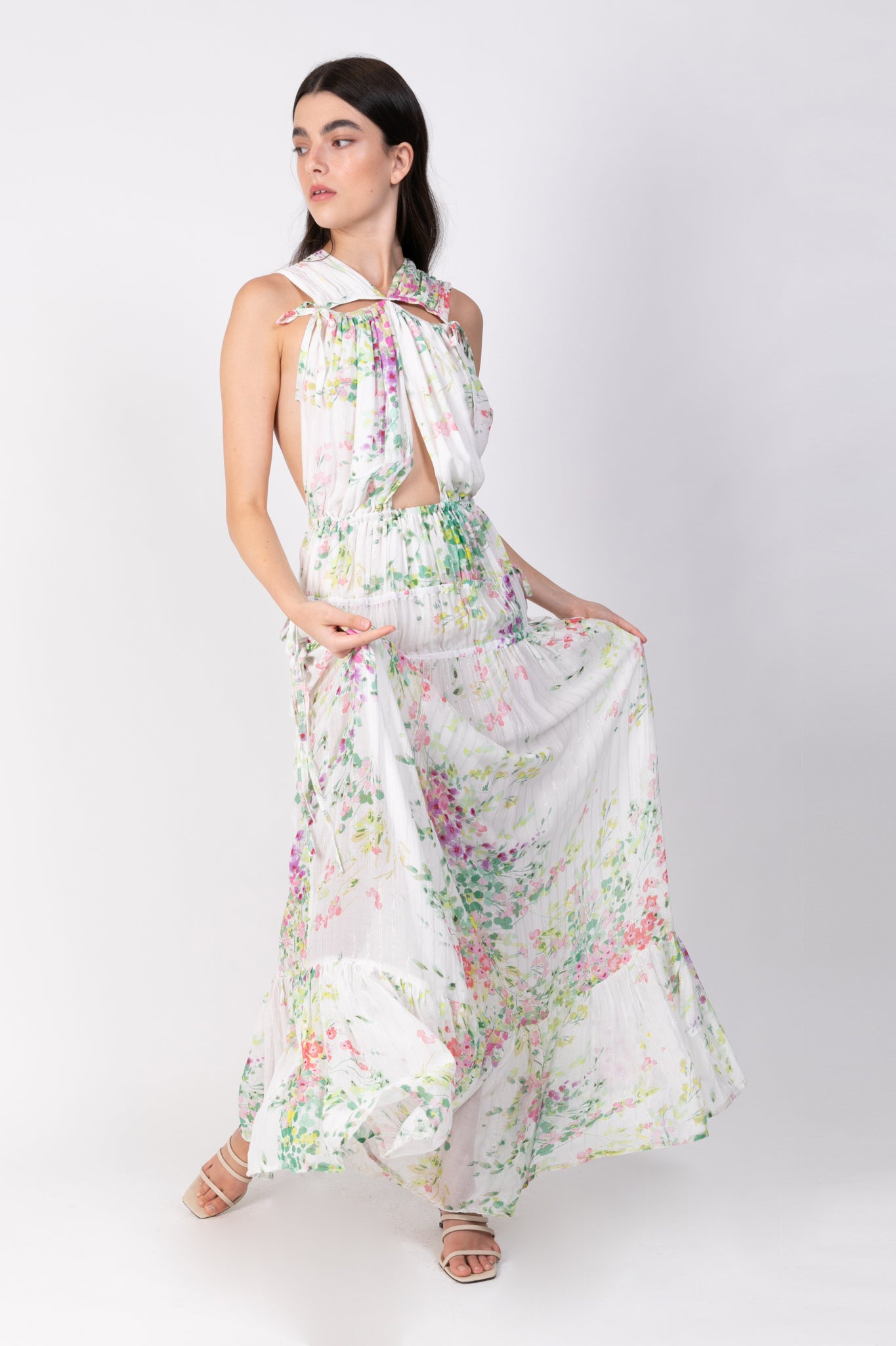 SABINA MUSAYEV - printed_silk_chiffon_blend_white