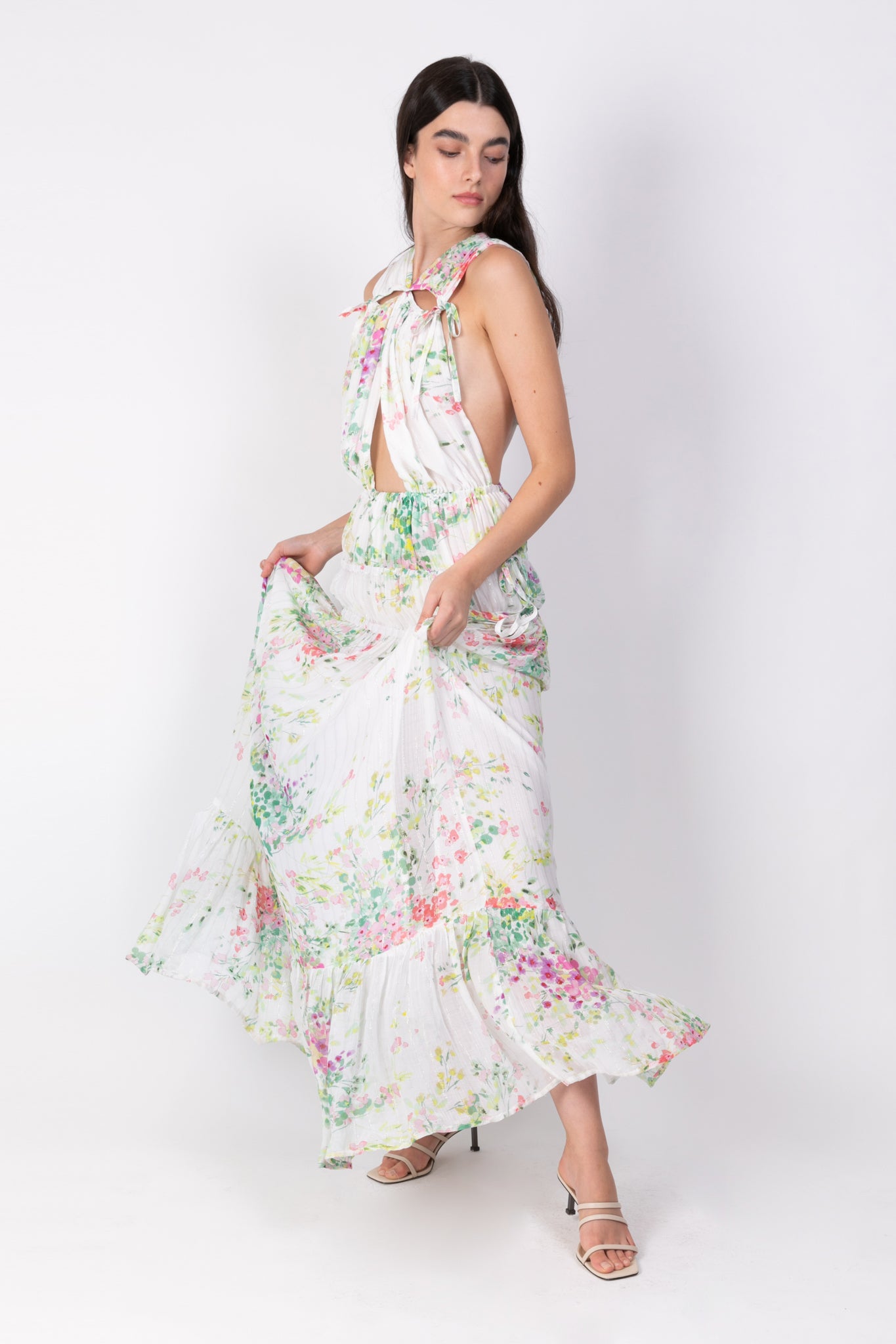 SABINA MUSAYEV - printed_silk_chiffon_blend_white