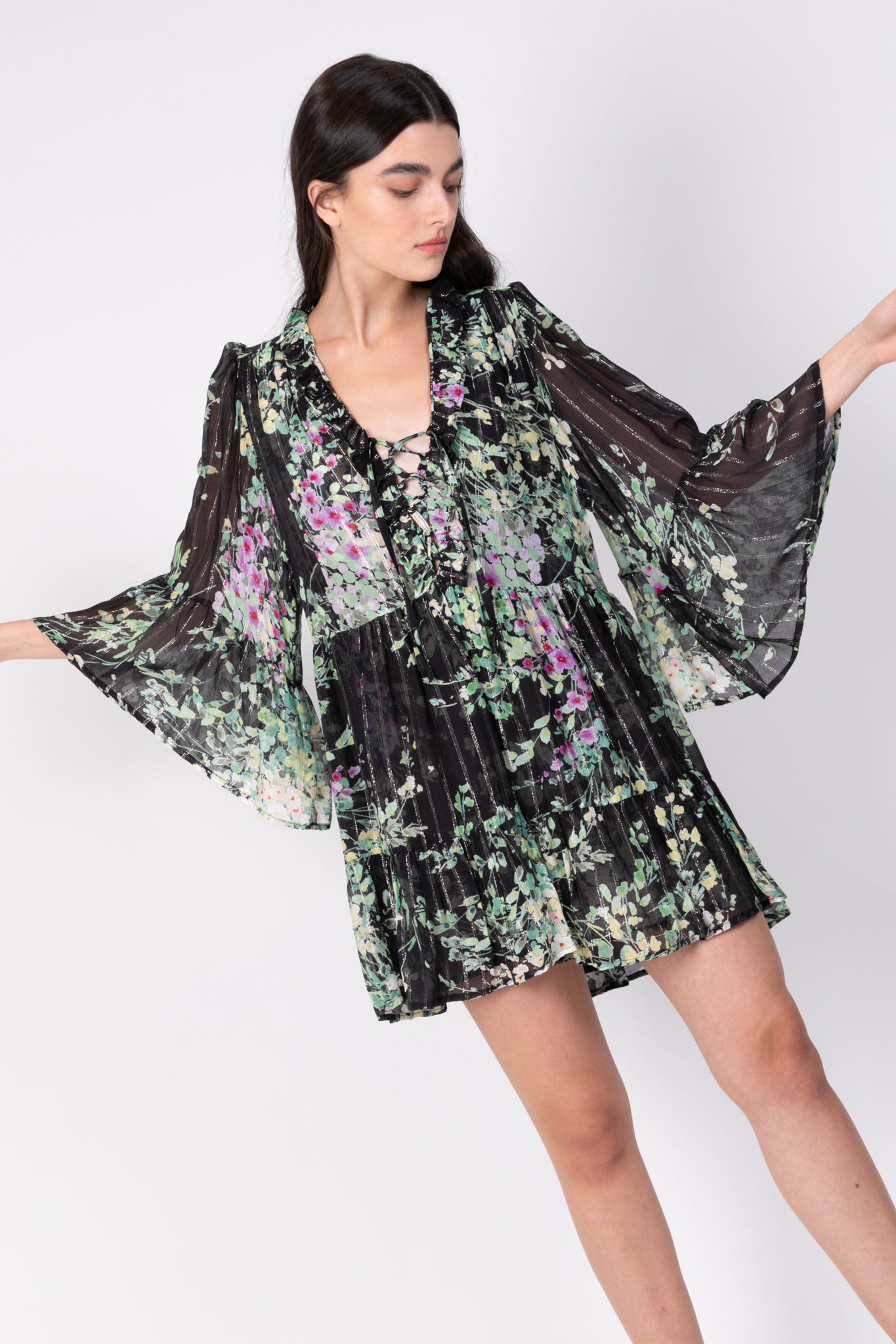 SABINA MUSAYEV - printed_silk_chiffon_blend_black