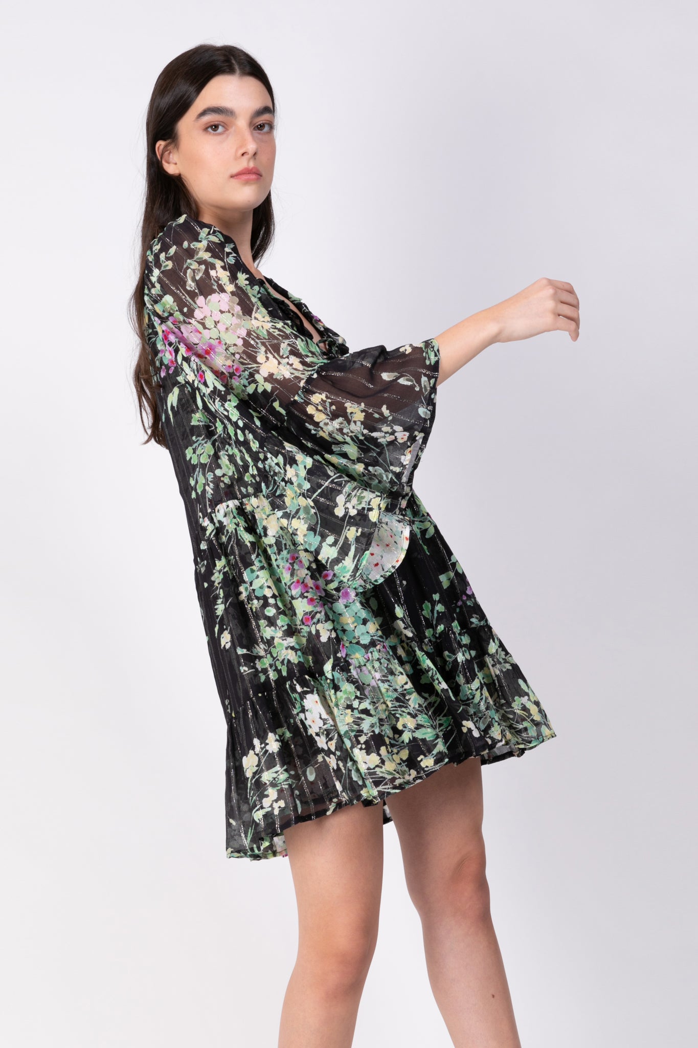 SABINA MUSAYEV - printed_silk_chiffon_blend_black