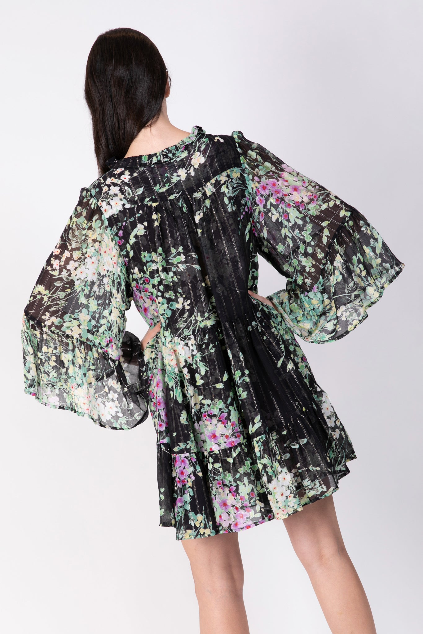 SABINA MUSAYEV - printed_silk_chiffon_blend_black