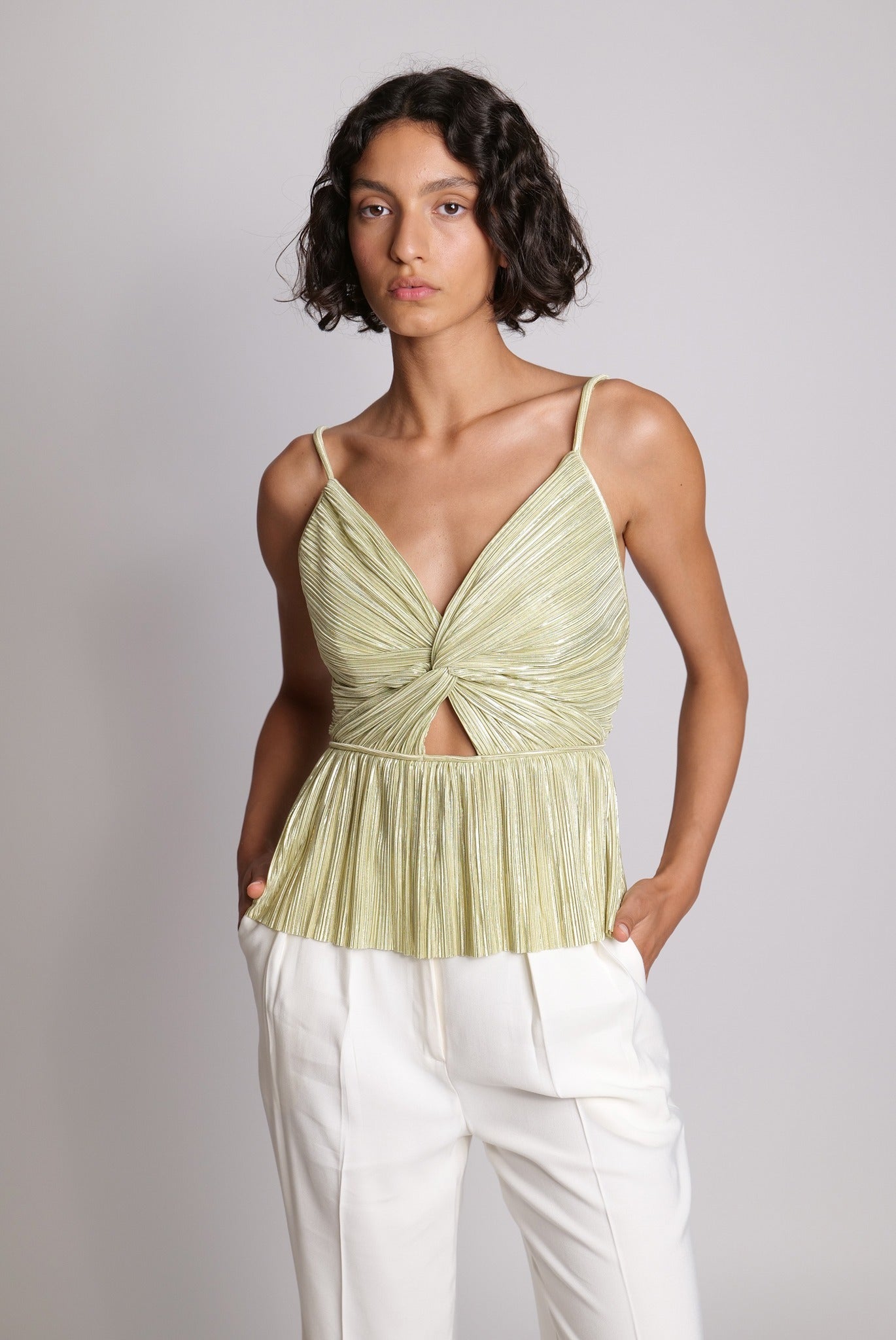 SABINA MUSAYEV - pleated_knit_w_foil_lime_23