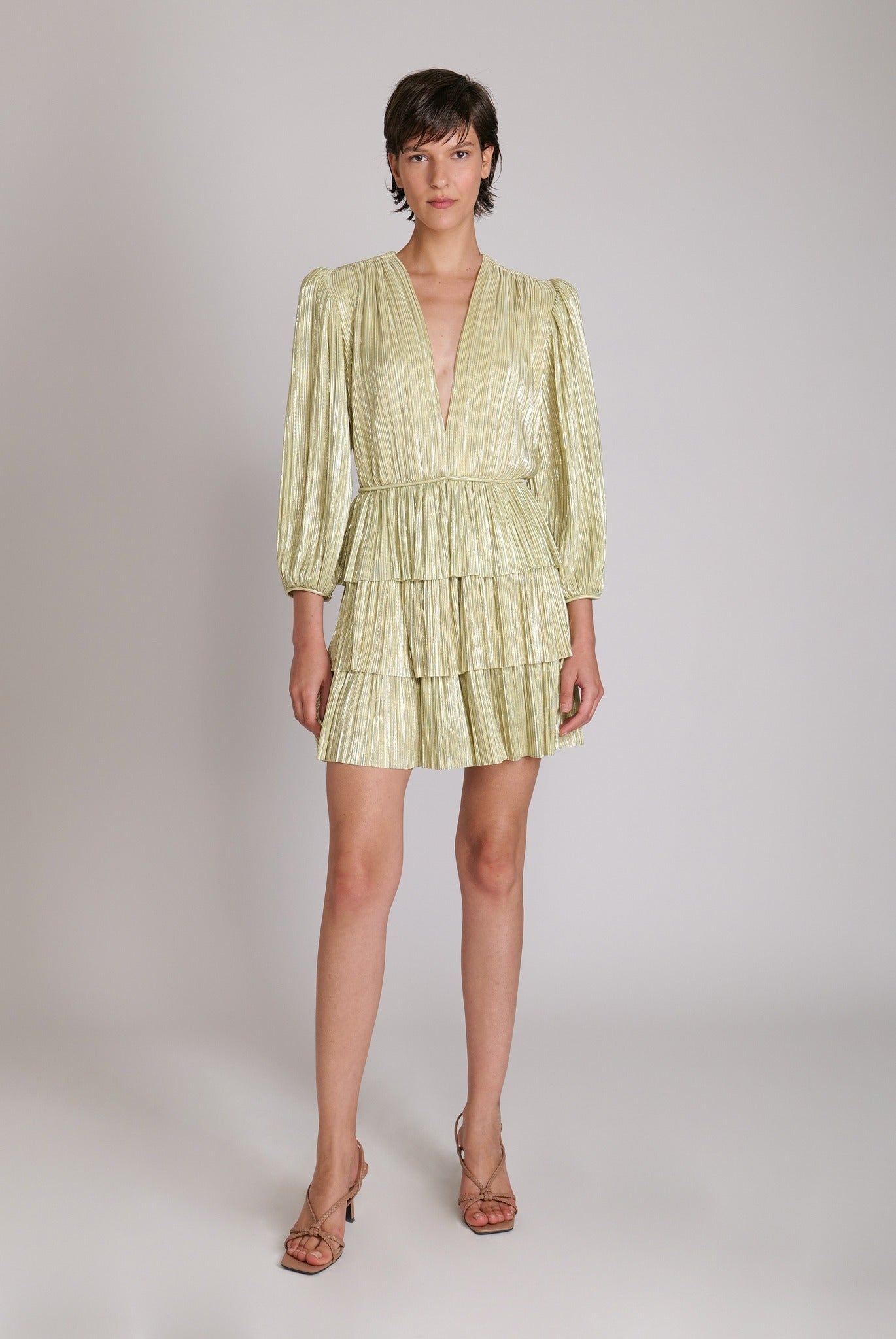 SABINA MUSAYEV - pleated_knit_w_foil_lime_23