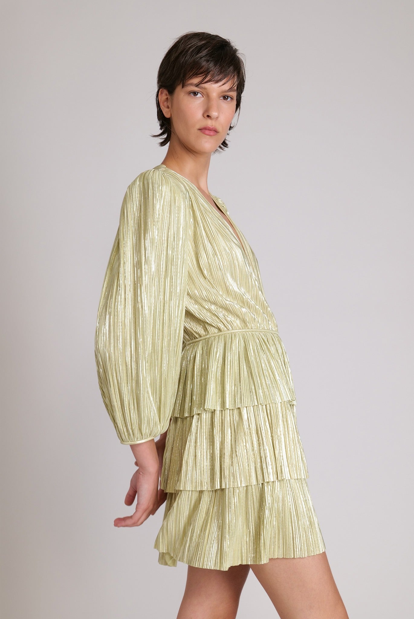 SABINA MUSAYEV - pleated_knit_w_foil_lime_23