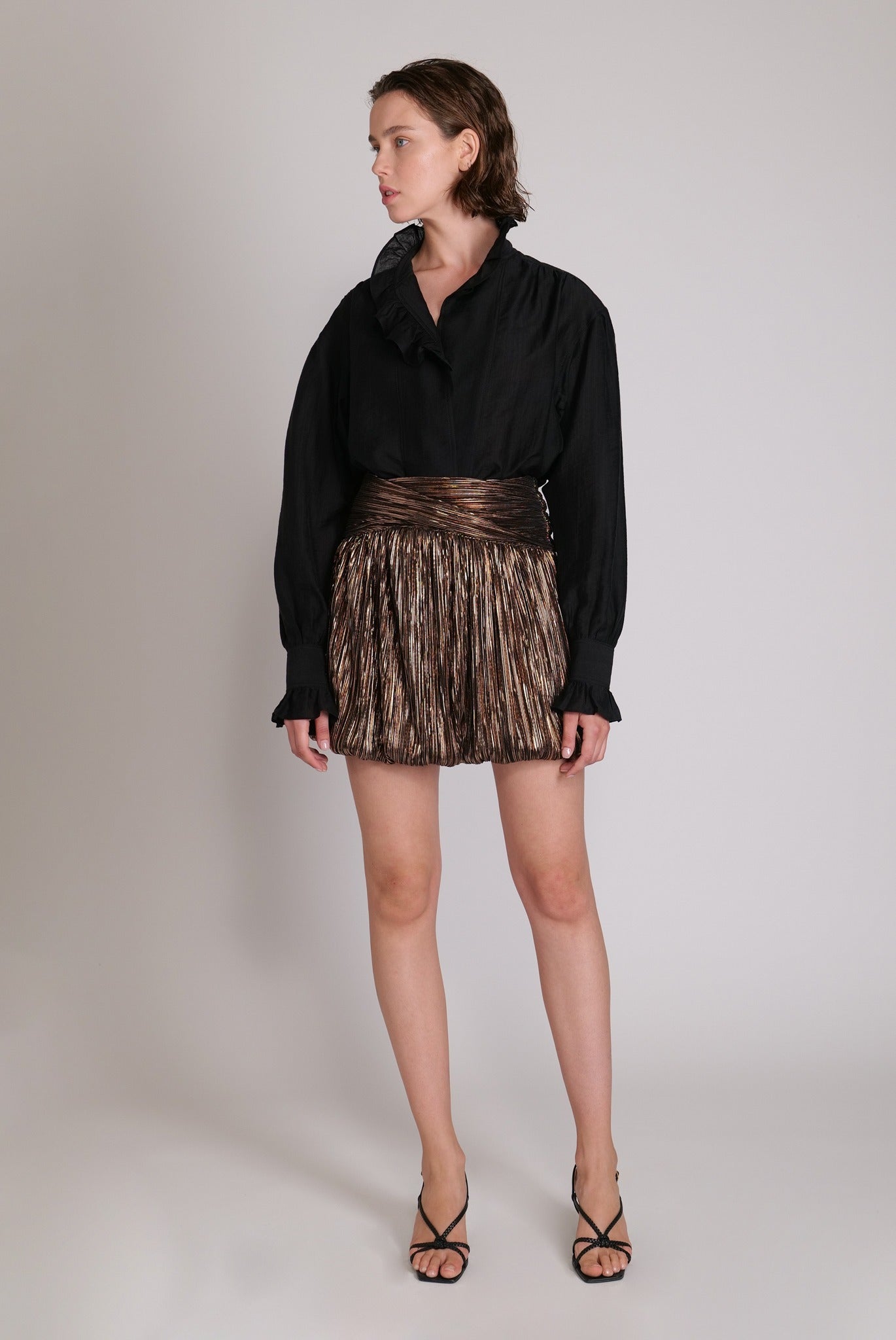 SABINA MUSAYEV - pleated_knit_w_foil_black_23