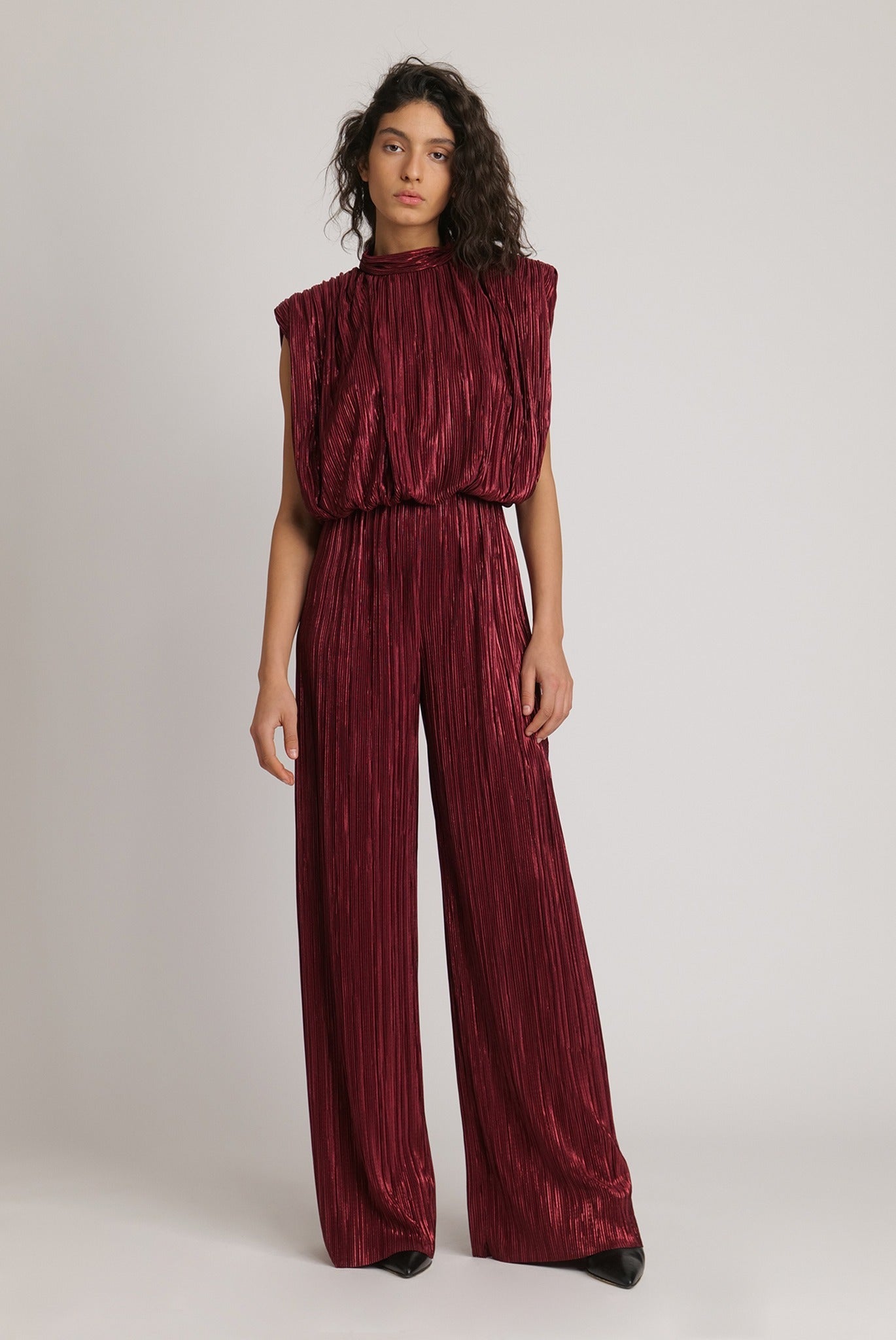 SABINA MUSAYEV - pleated_knit_w_foil_ruby_wine_fw_23_24