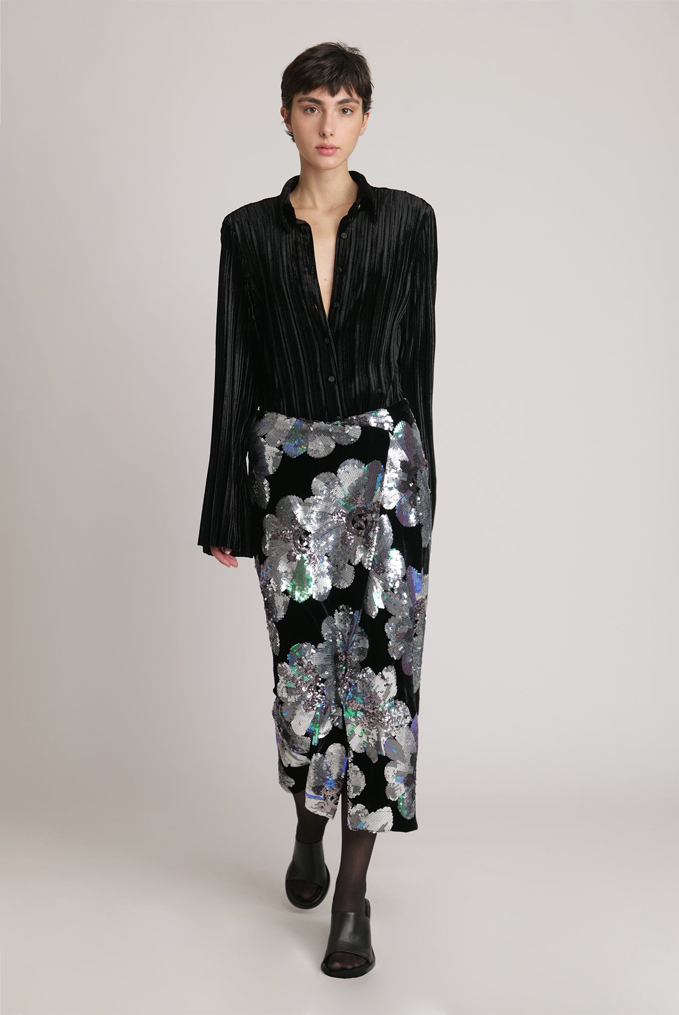 SABINA MUSAYEV - pleated_velvet_black_fw_23_24