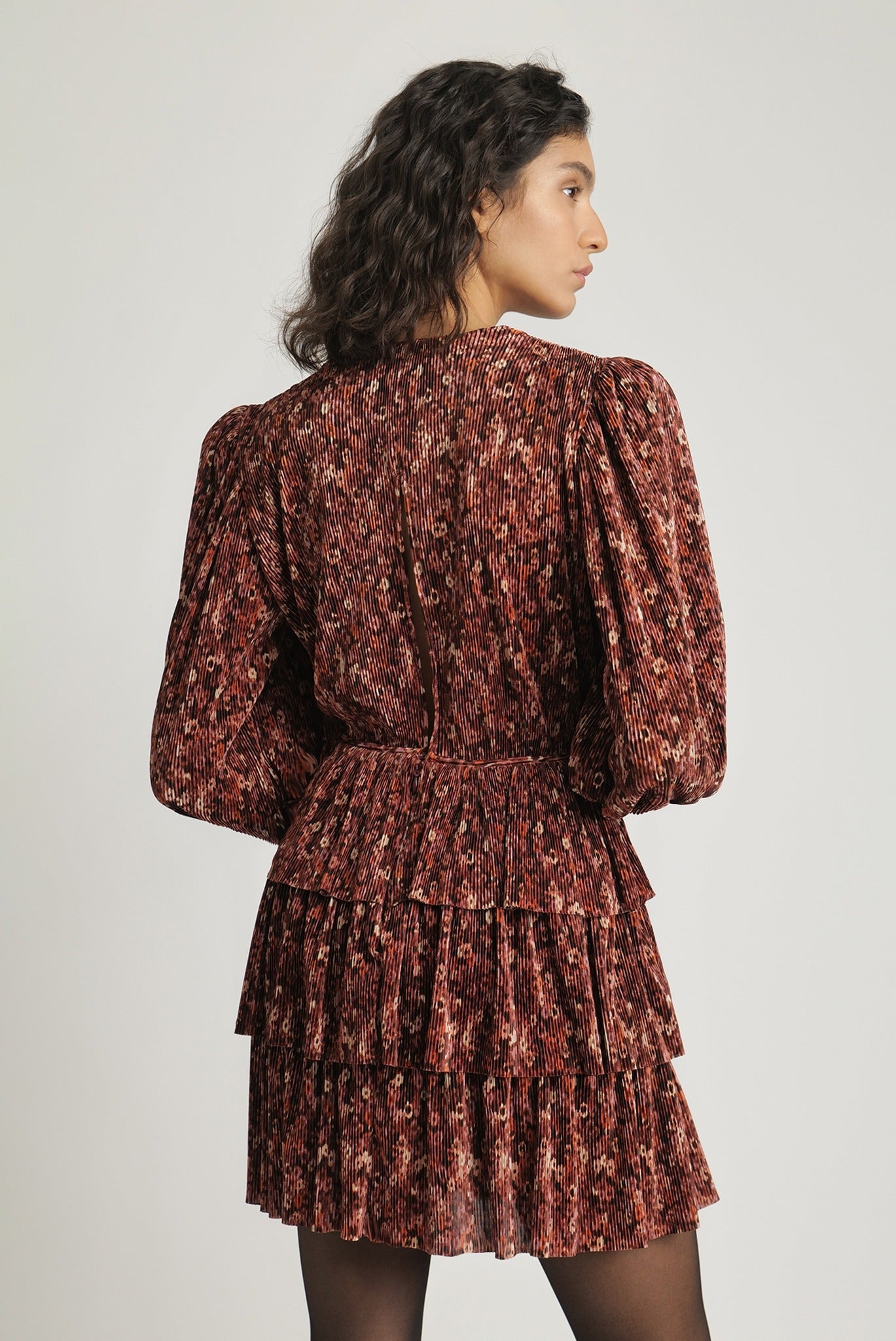 SABINA MUSAYEV - flora_pleated_knit_ruby_print_fw_23_34