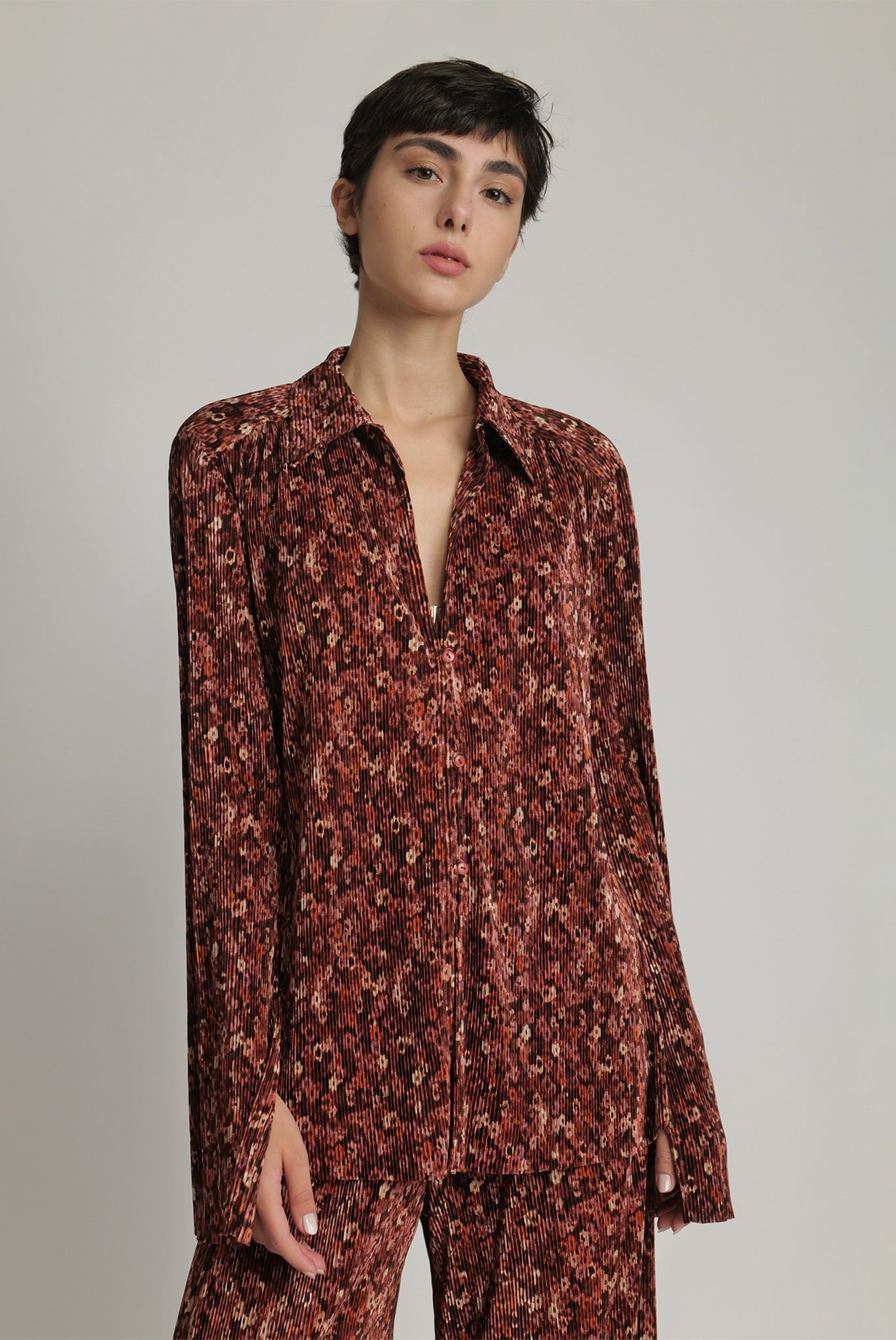 SABINA MUSAYEV - flora_pleated_knit_ruby_print_fw_23_34