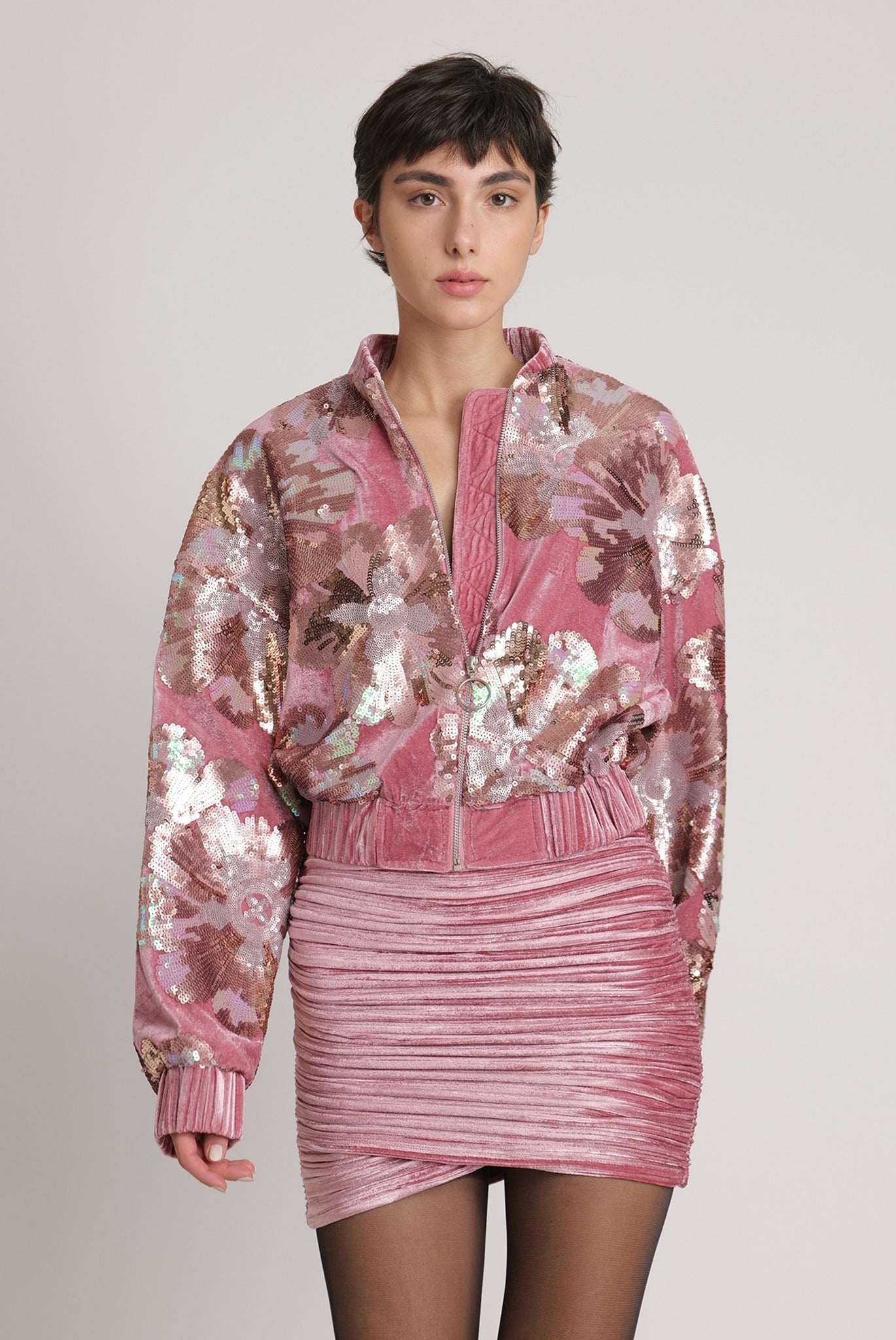 SABINA MUSAYEV - pleated_velvet_smoked_pink_fw_23_24