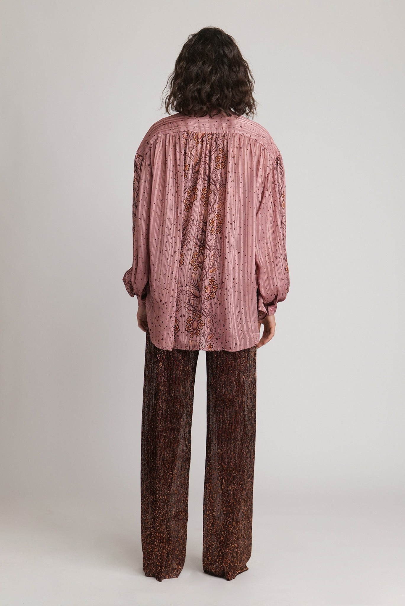 SABINA MUSAYEV - pleated_knit_w_multi_dot_foil_bronze_ruby_fw_23_24