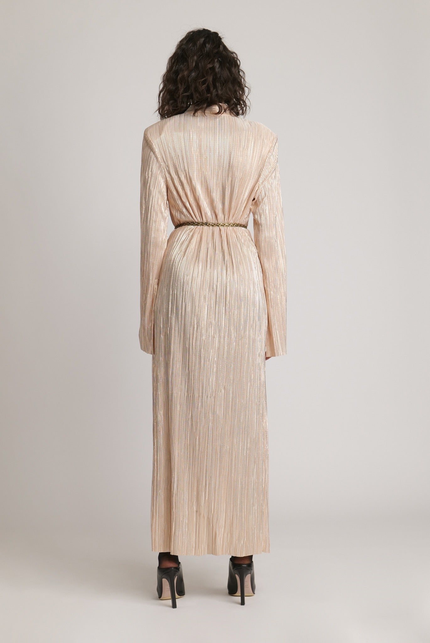 SABINA MUSAYEV - pleated_knit_w_foil_pearl_blush_fw_23_24