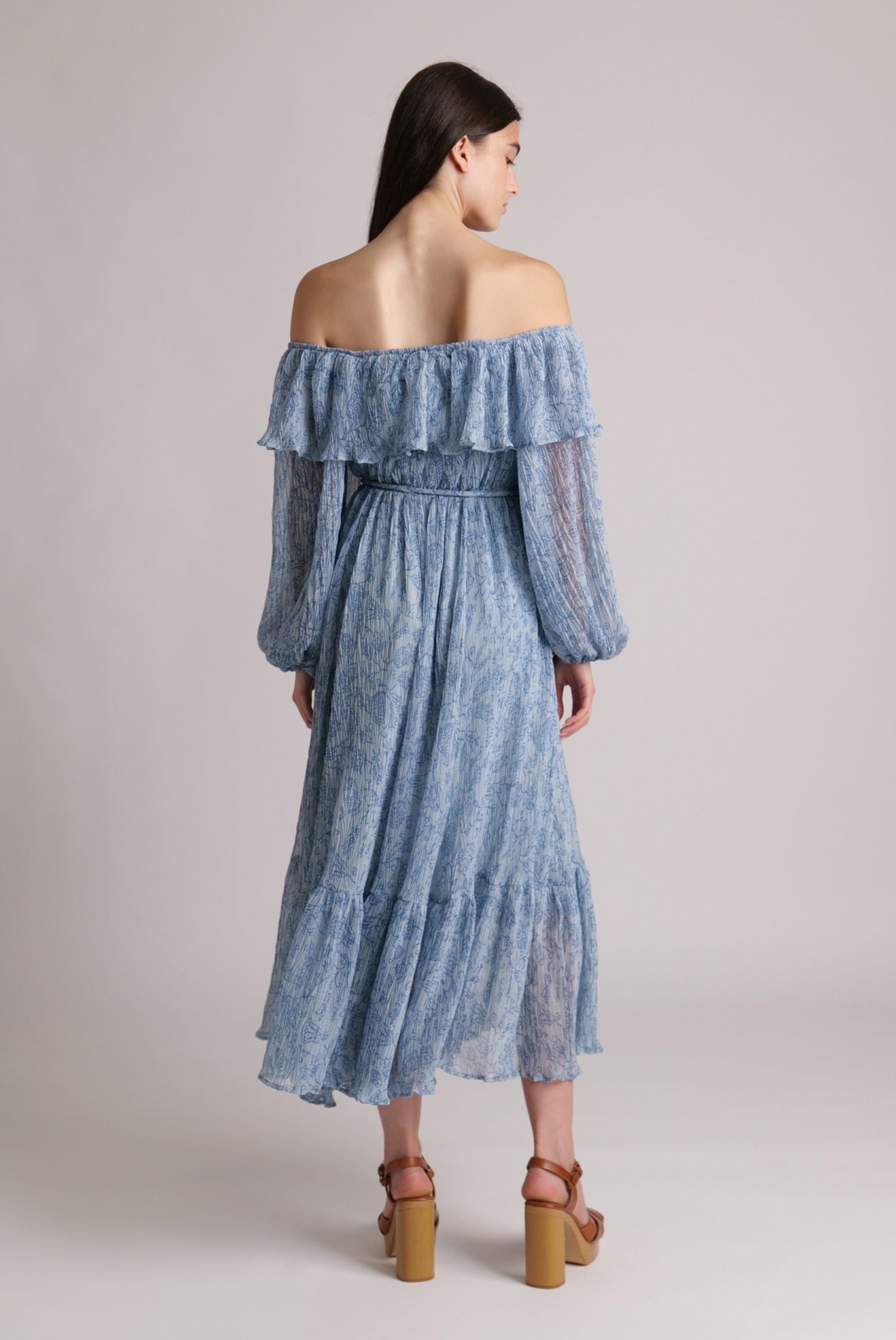 SABINA MUSAYEV - folk_pleated_chiffon_aqua_23_24