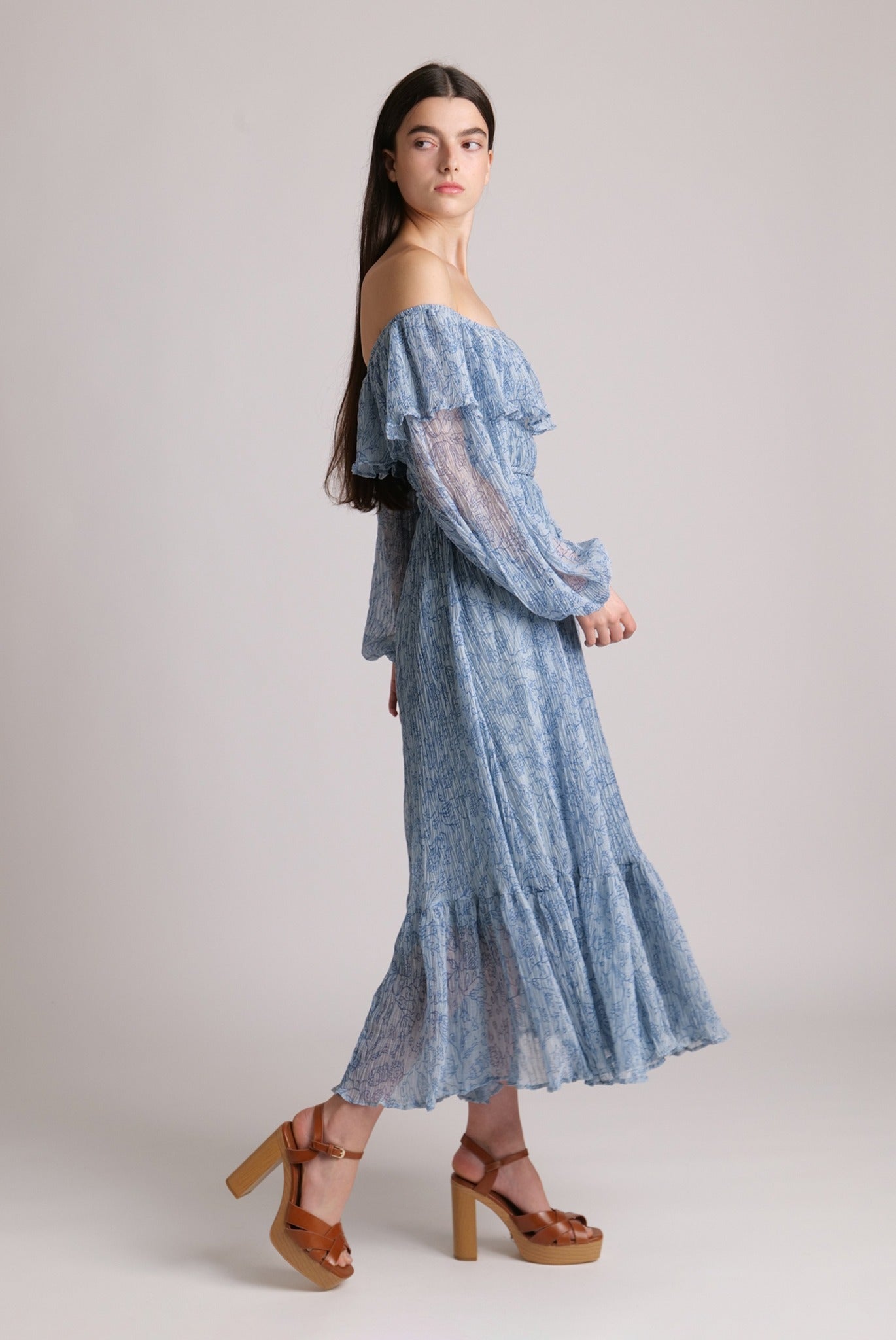 SABINA MUSAYEV - folk_pleated_chiffon_aqua_23_24