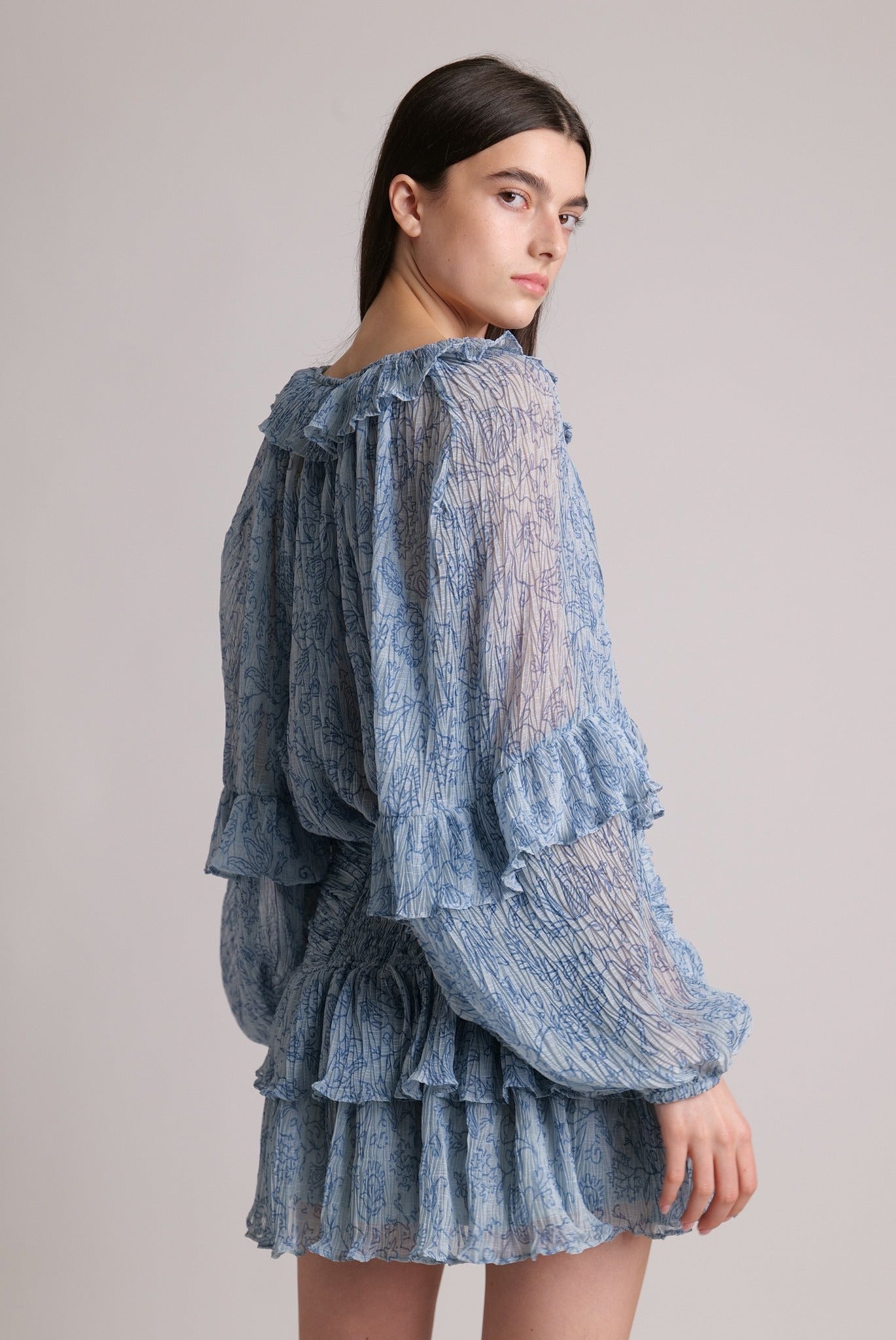 SABINA MUSAYEV - folk_pleated_chiffon_aqua_23_24