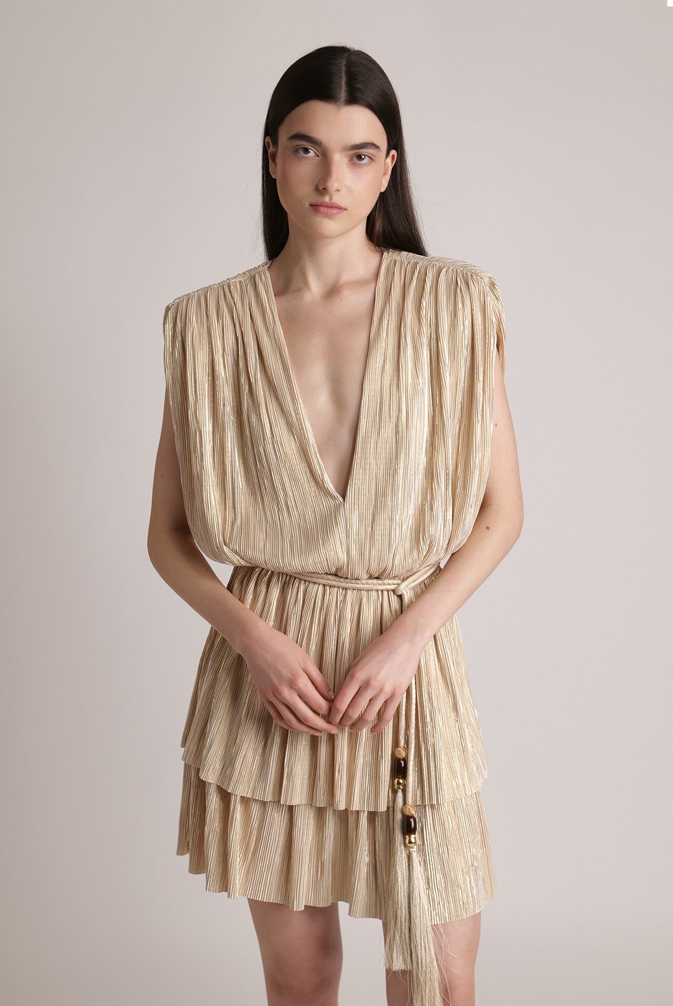 SABINA MUSAYEV - pleated_knit_w_foil_sandstone_spring_24