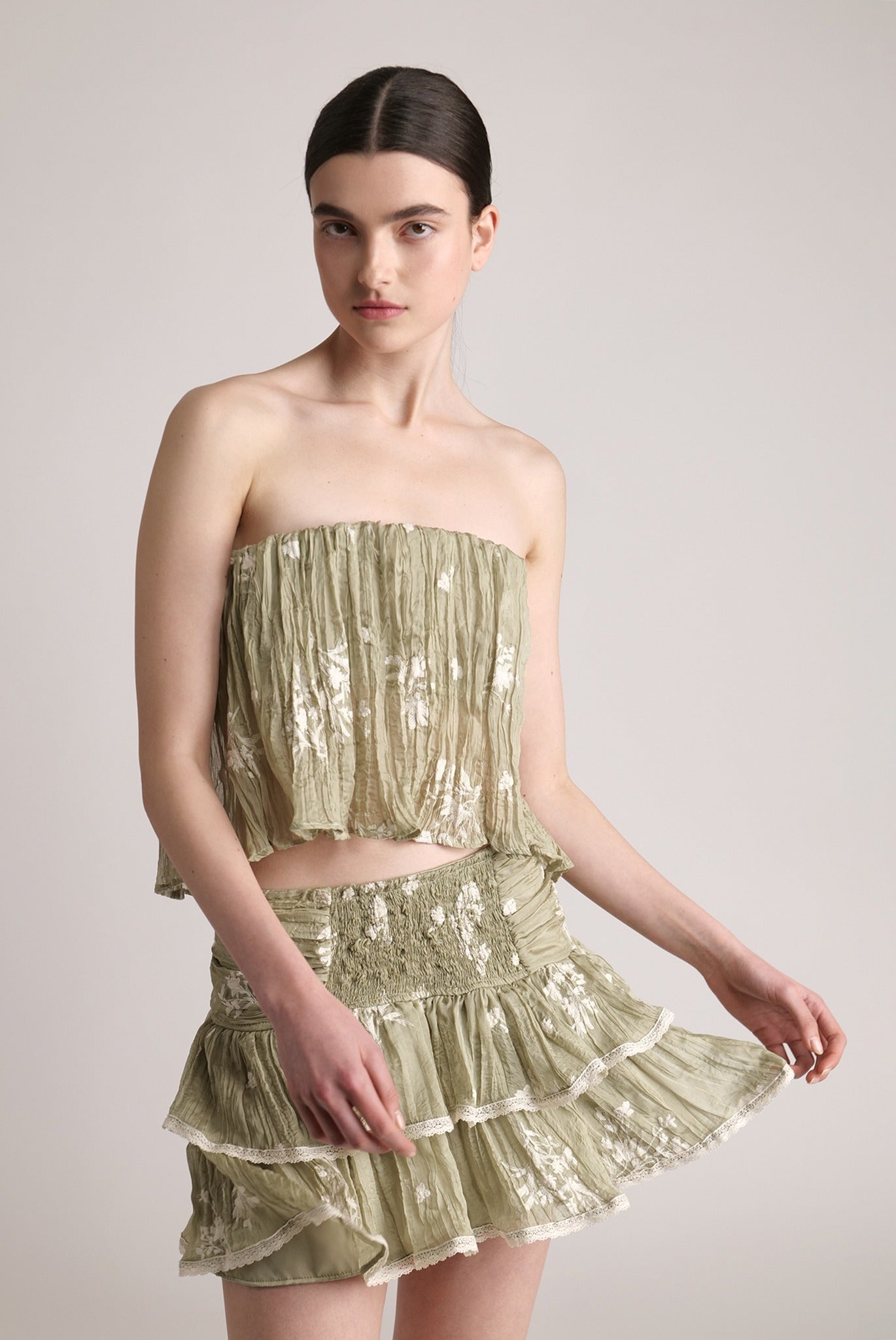 SABINA MUSAYEV - pleated_chiffon_w_embroidery_moss_green_spring_24