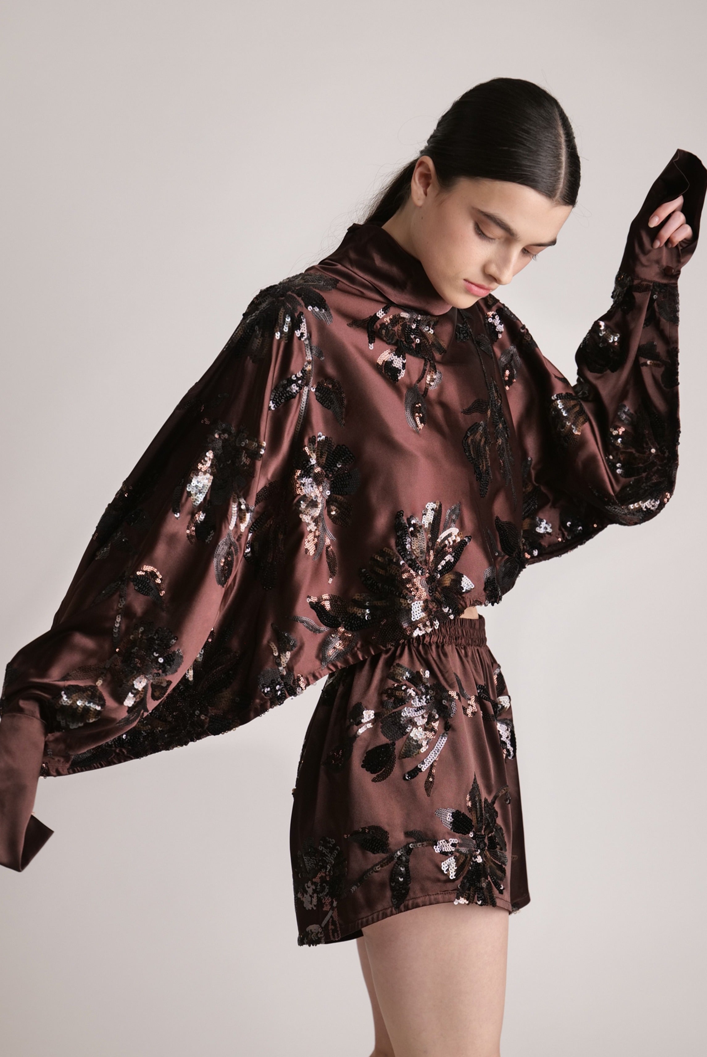 SABINA MUSAYEV - blossom_sequins_on_satin_dark_brown_spring_24