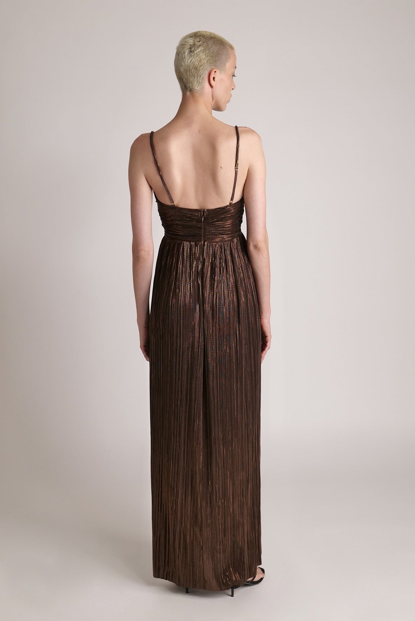 SABINA MUSAYEV - pleated_knit_w_foil_dark_brown_spring_24