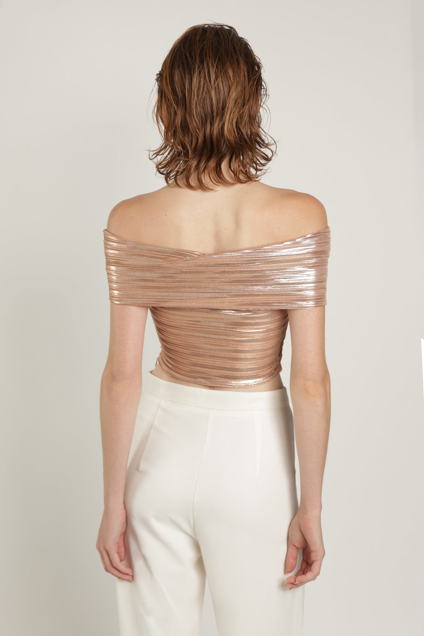 SABINA MUSAYEV - foil_pleated_knit_rose_gold_summer_24