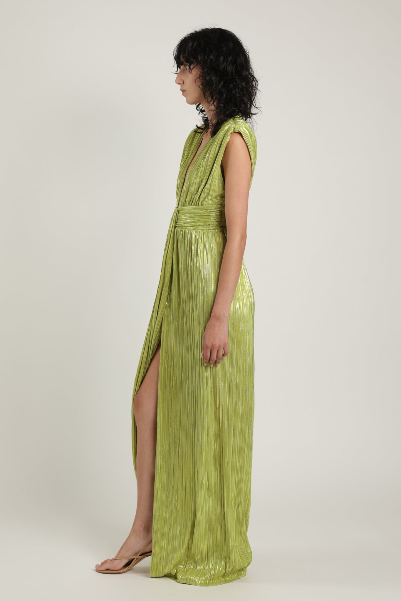 SABINA MUSAYEV - pleated_knit_w_foil_lime_green_summer_24