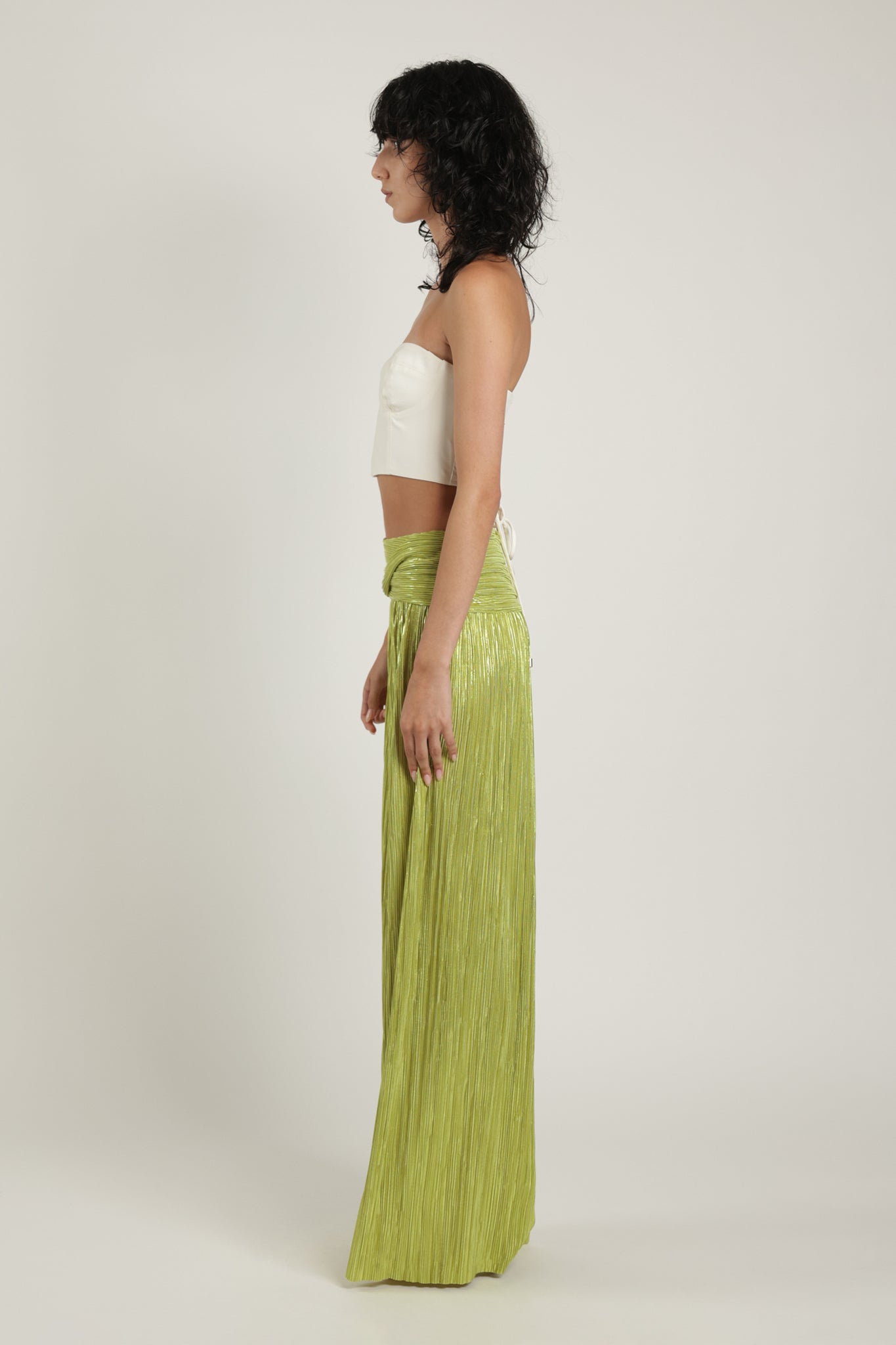 SABINA MUSAYEV - pleated_knit_w_foil_lime_green_summer_24