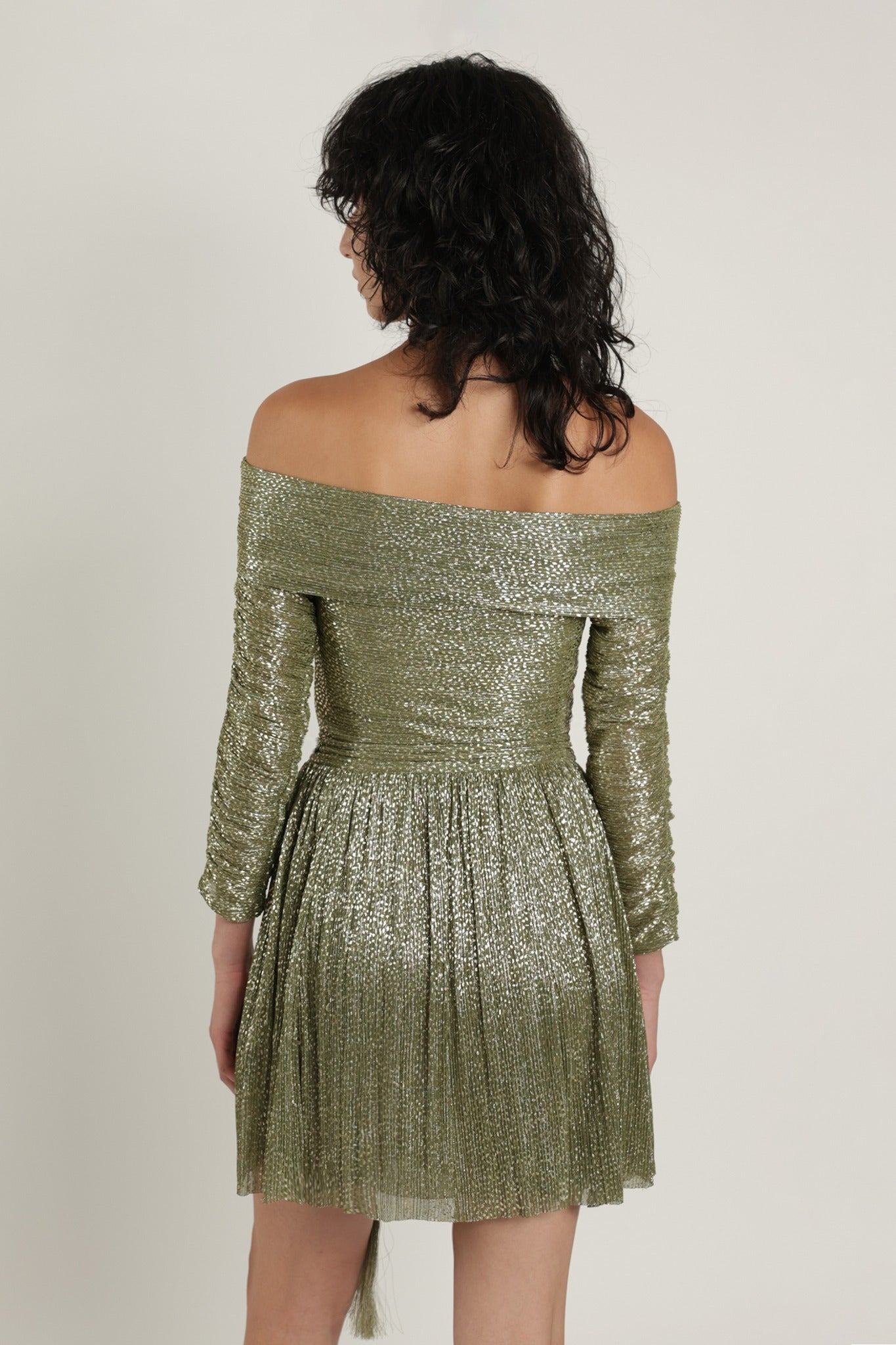 SABINA MUSAYEV - pleated_knit_w_speckled_foil_olive_green_summer_24