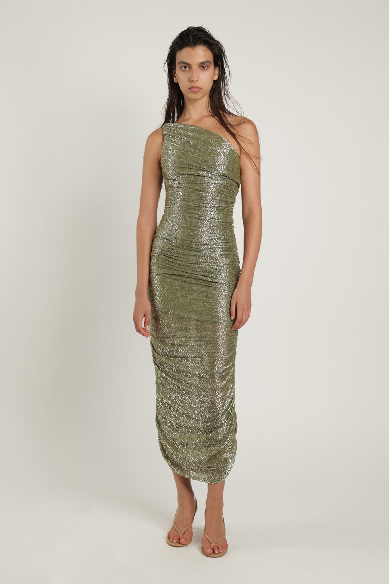 SABINA MUSAYEV - pleated_knit_w_speckled_foil_olive_green_summer_24