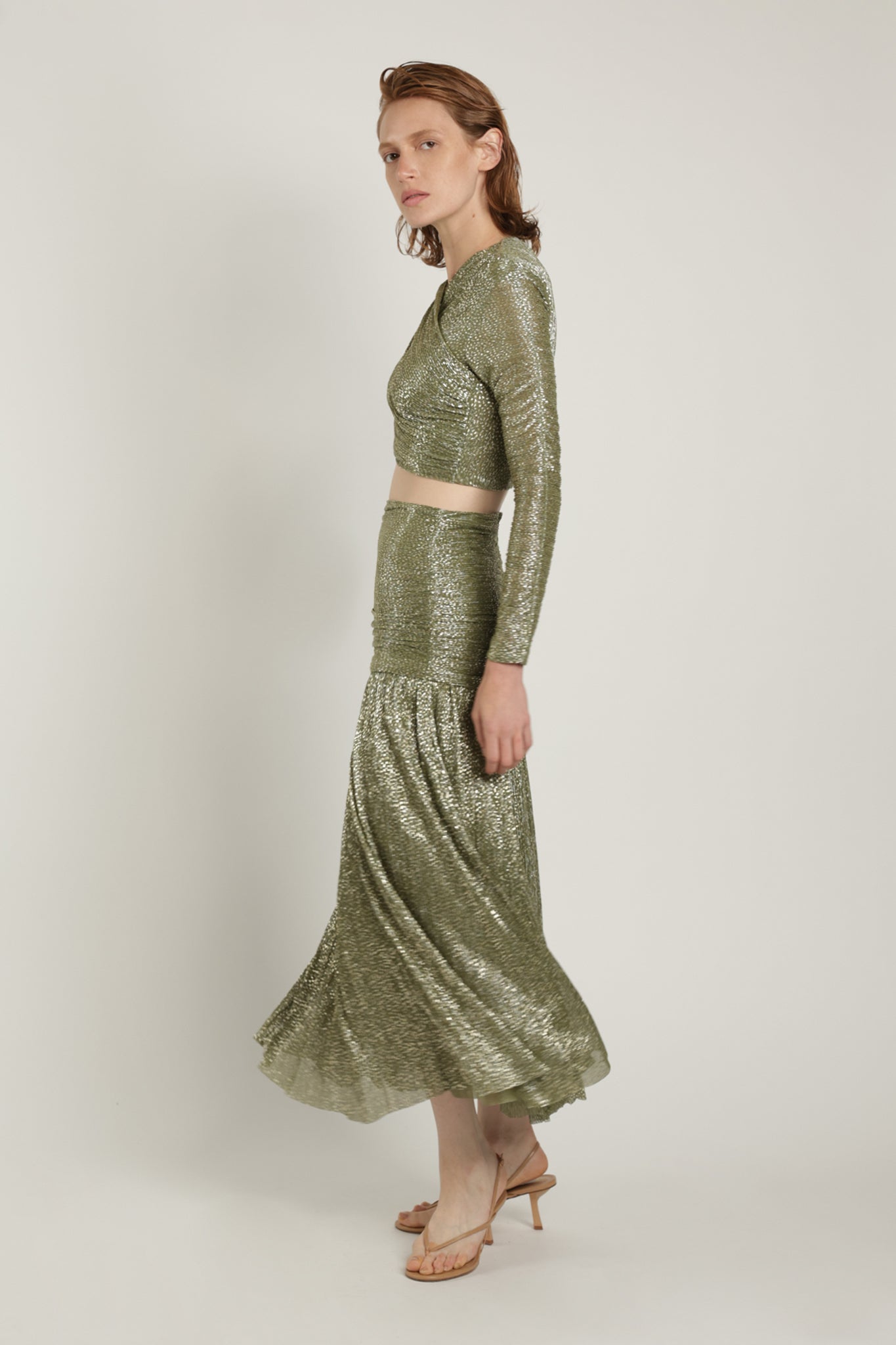 SABINA MUSAYEV - pleated_knit_w_speckled_foil_olive_green_summer_24