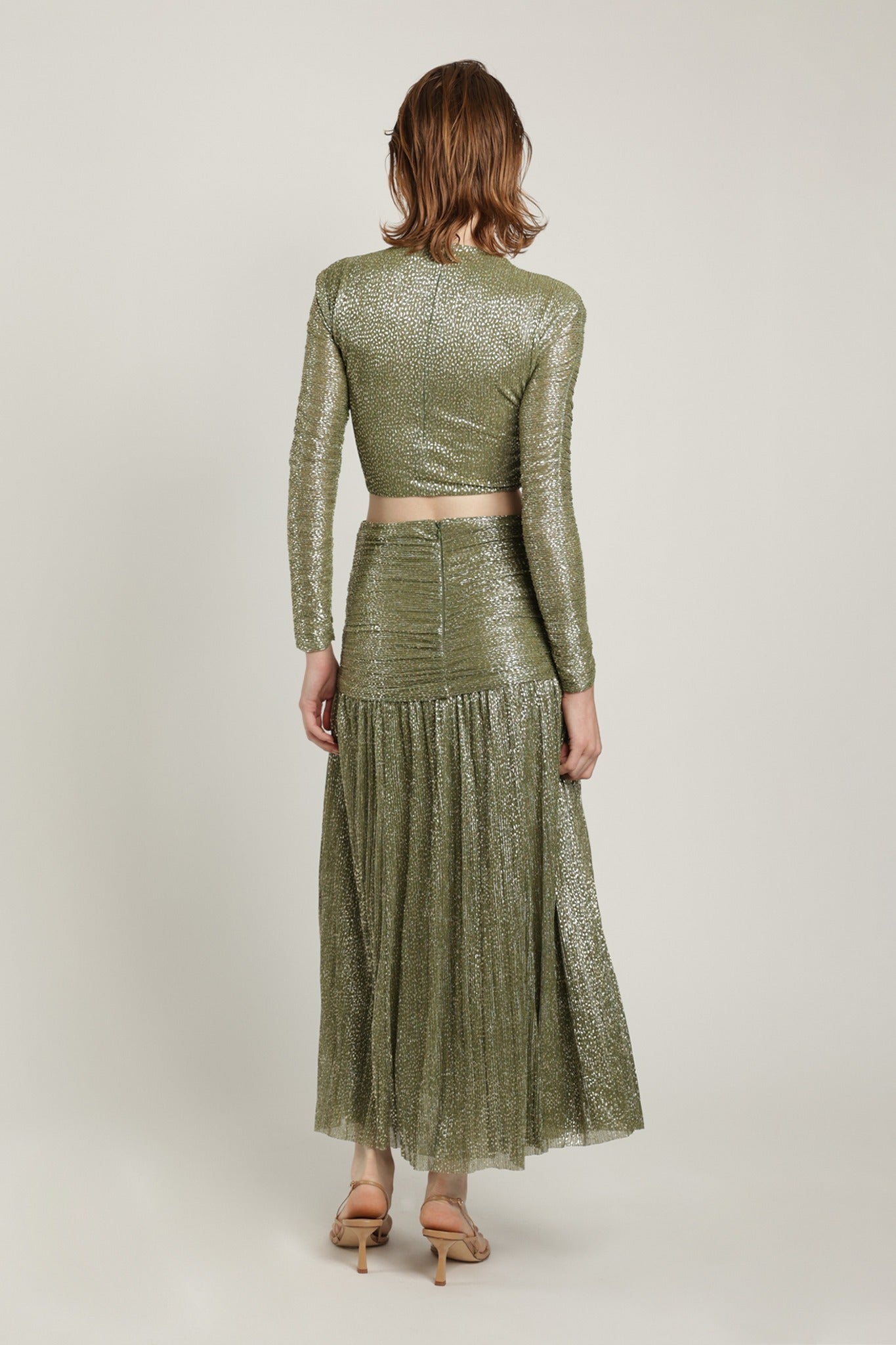 SABINA MUSAYEV - pleated_knit_w_speckled_foil_olive_green_summer_24