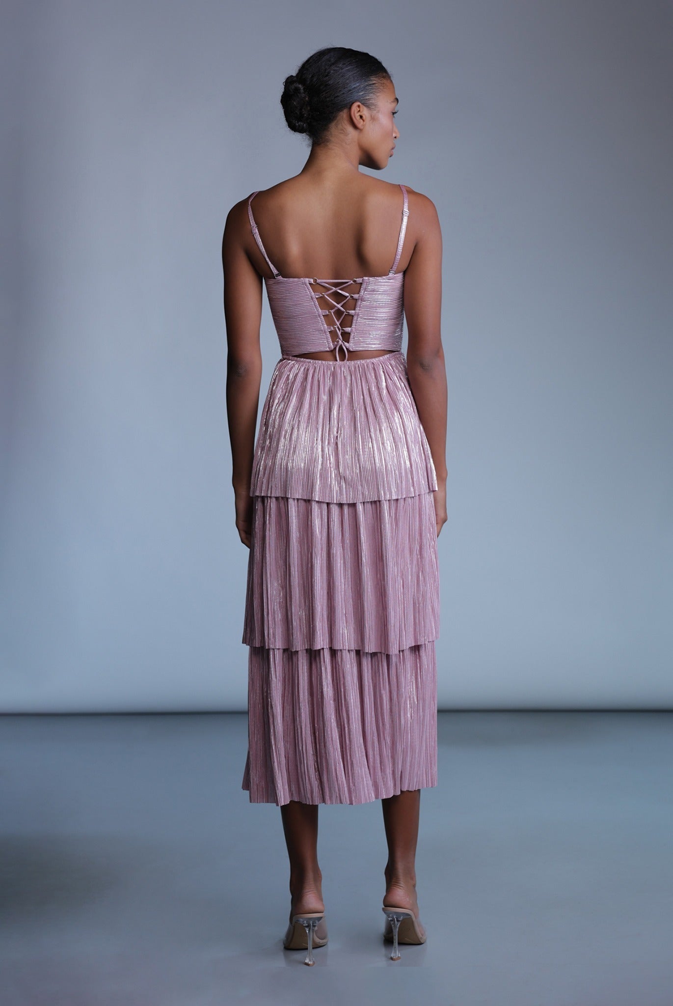 SABINA MUSAYEV - pleated_knit_w_foil_dusty_rose_pre_fall_24_25